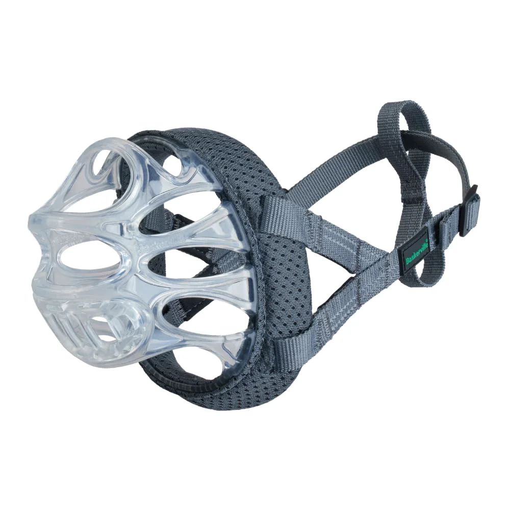 Secure Baskerville INVISA Basket Dog Muzzle Size 5 – Transparent Padded Anti-Scavenging for Large Dogs Powerful