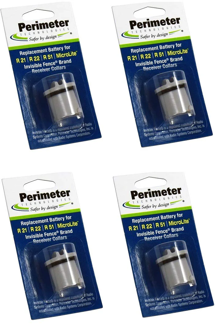 Premium Perimeter Technologies Four Pack Batteries for Invisible Fence R21 R51 Collars 4-Pack Classic