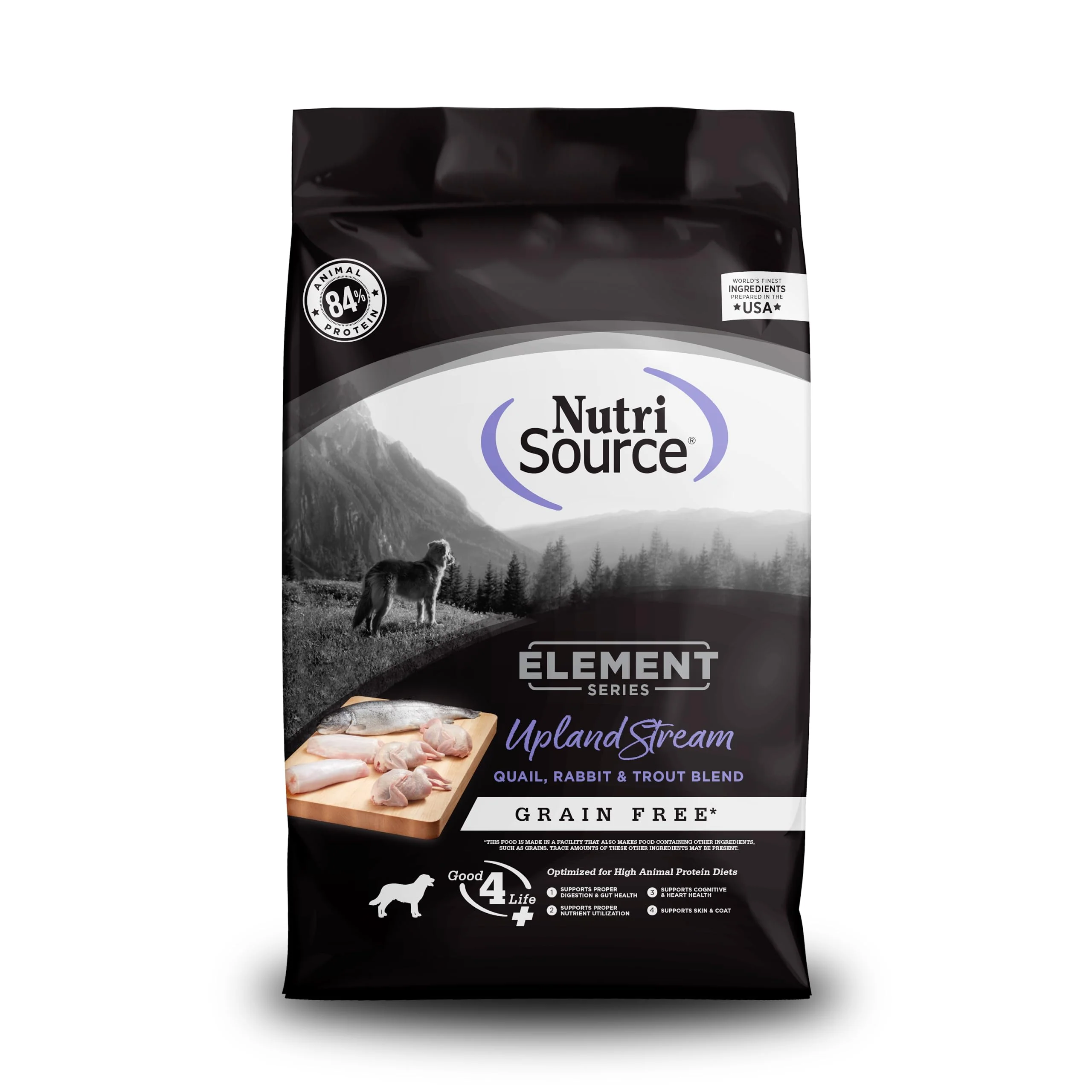 Original NutriSource Element Series Upland Stream Dry Dog Food – Quail Rabbit Trout 4 lb Artisan