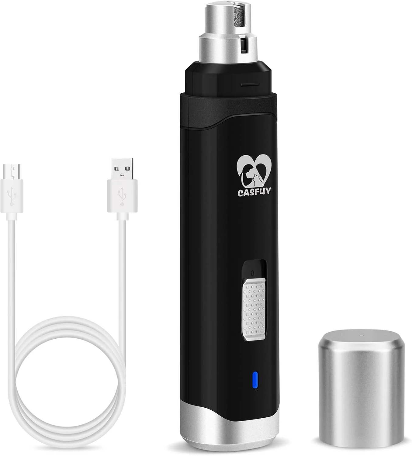 Natural Casfuy Dog Nail Grinder Upgraded - Professional 2-Speed Electric Rechargeable Pet Nail Trimmer Painless Paws Grooming Smoothing for Small Medium Large Dogs Cats Black Fashionable