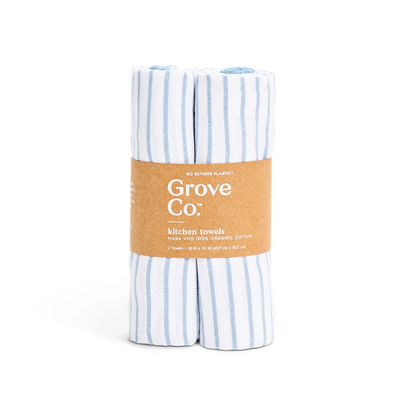Safe Grove Co. Organic Cotton Striped Kitchen Towels Functional