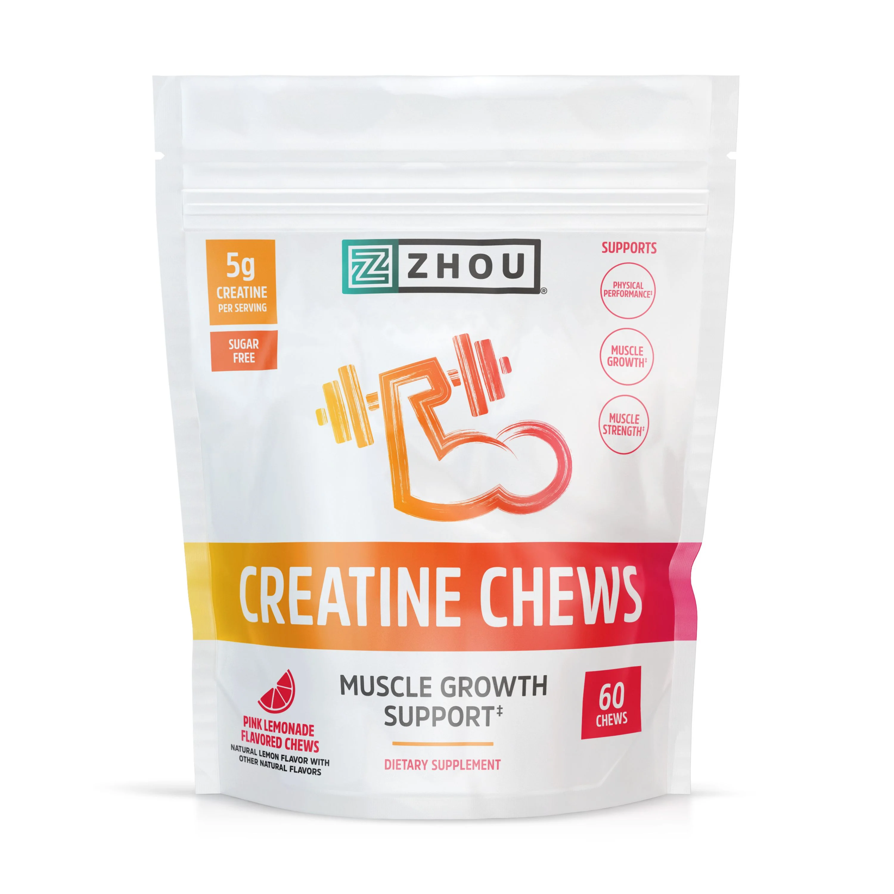 Flexible Zhou Nutrition Creatine Chews Gummy Outstanding