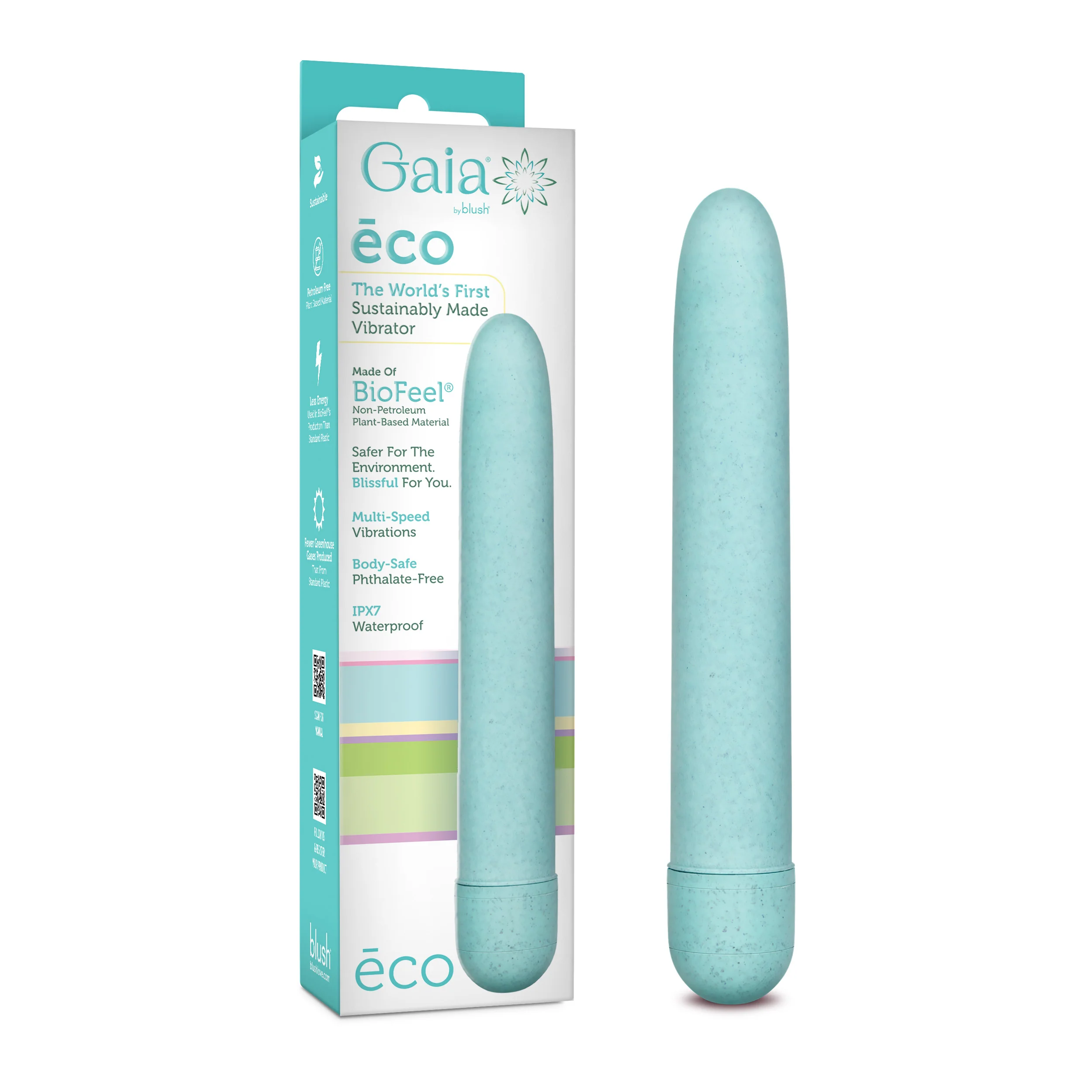 First-Class Blush Gaia Eco Slim Vibrator Premium Material