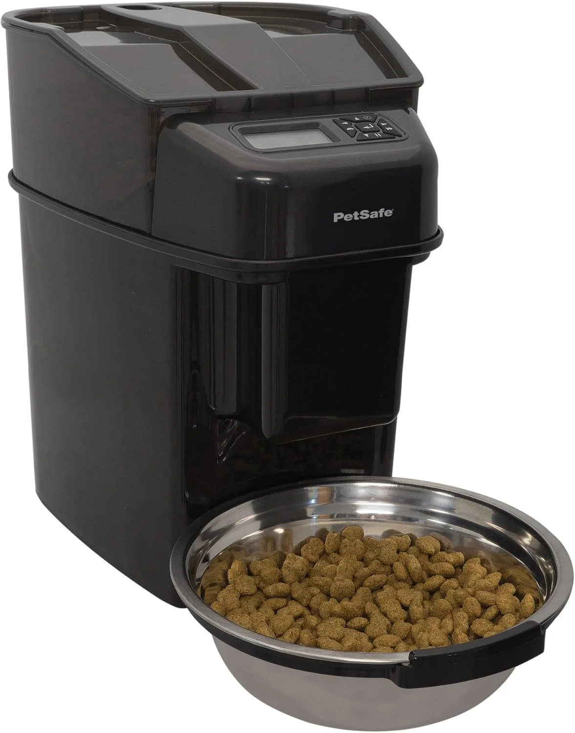 Powerful PetSafe Automatic Cat Feeder - Healthy Pet Simply Feed - Automatic Pet Feeder for Cats Dogs - Timed Pet Feeder with Programmable Portion Control - Holds 24 Cups of Dry or Semi-Moist Dog or Cat Food Elegant
