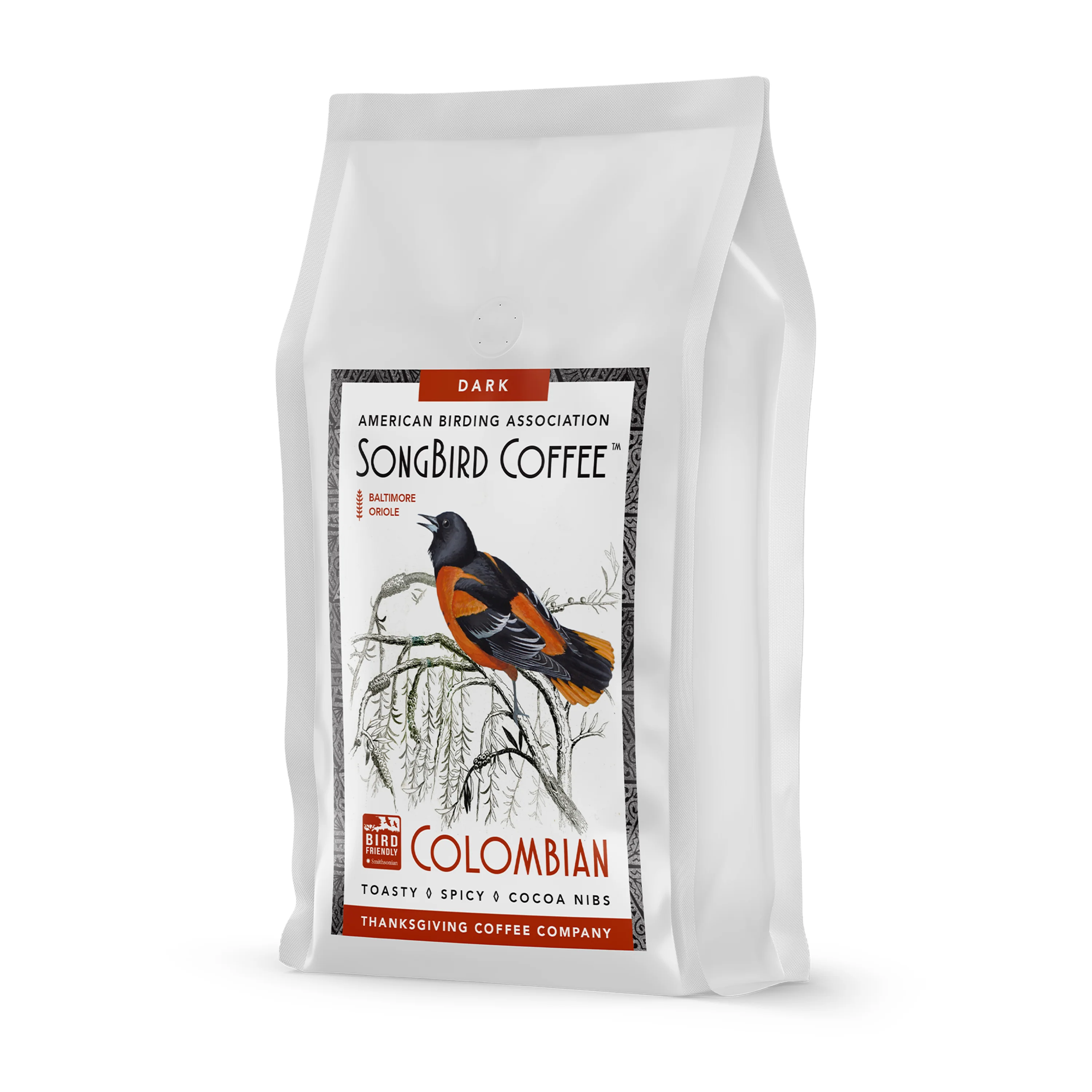 Green Thanksgiving Coffee Songbird Colombian Dark Whole Bean Coffee Authentic