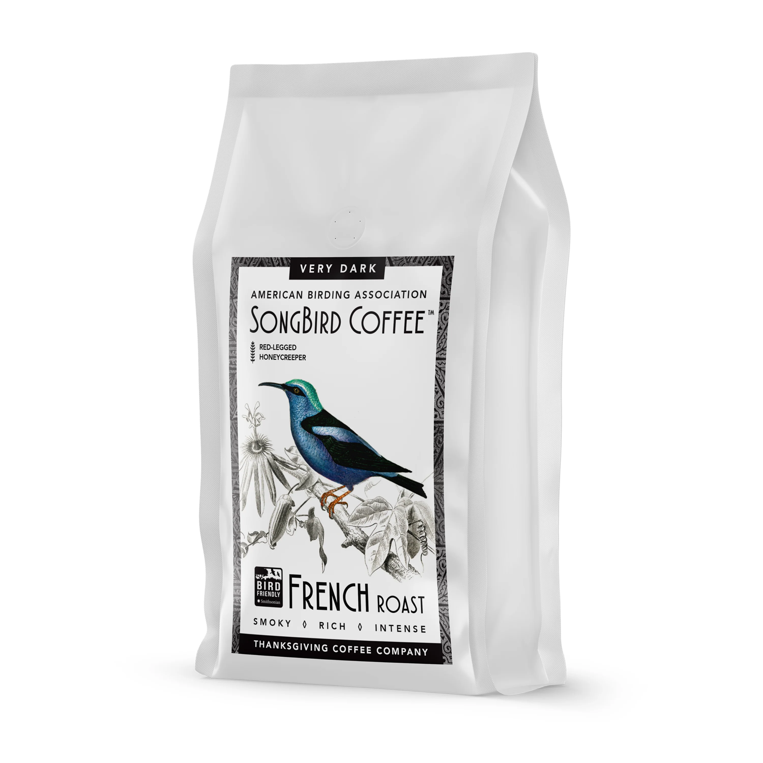 Fast Thanksgiving Coffee Songbird French Very Dark Whole Bean Coffee Long-Lasting