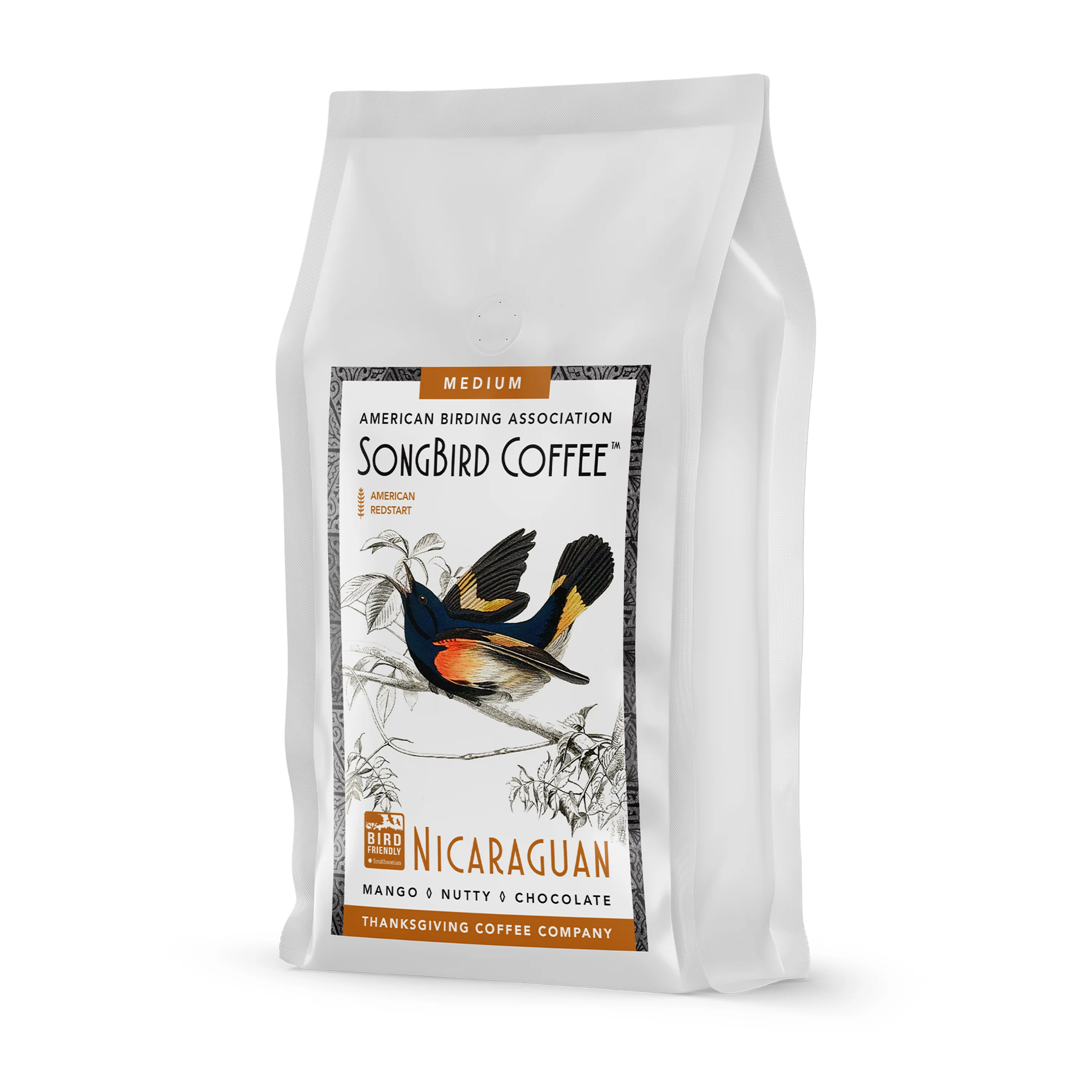 Genuine Thanksgiving Coffee Songbird Nicaraguan Medium Roast Whole Bean Coffee Powerful