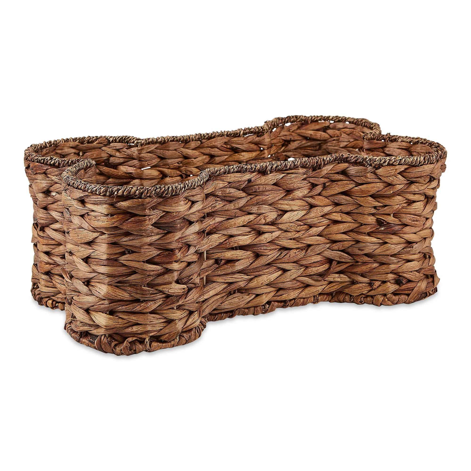 Prestigious Bone Dry Bone-Shape Hyacinth Toy Basket Small – Dark Brown Superior
