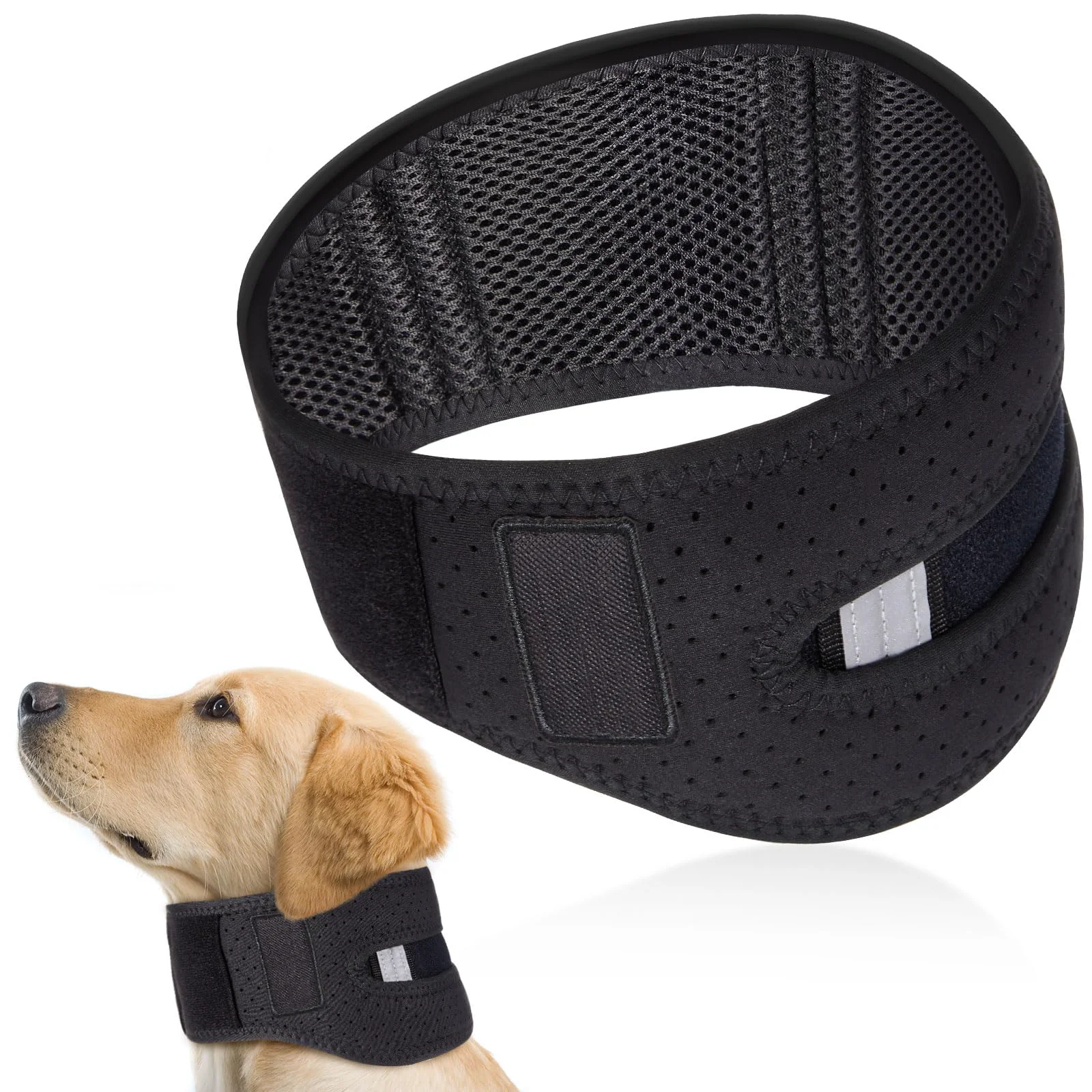 Green SilTriangle Adjustable Dog Neck Brace — Neck Support for Dogs XS Classic