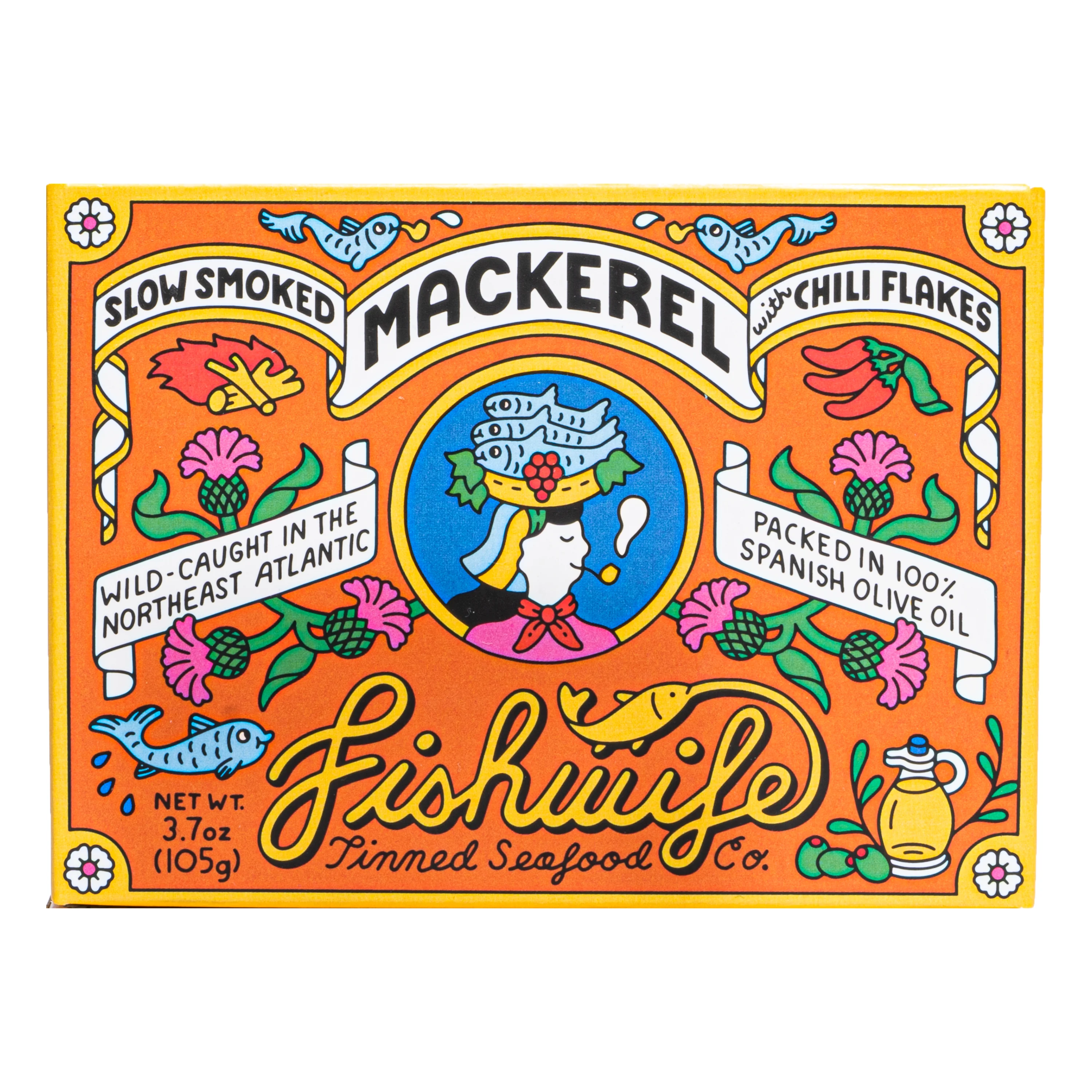 High-Performance Fishwife Slow Smoked Mackerel with Chili Flakes Green