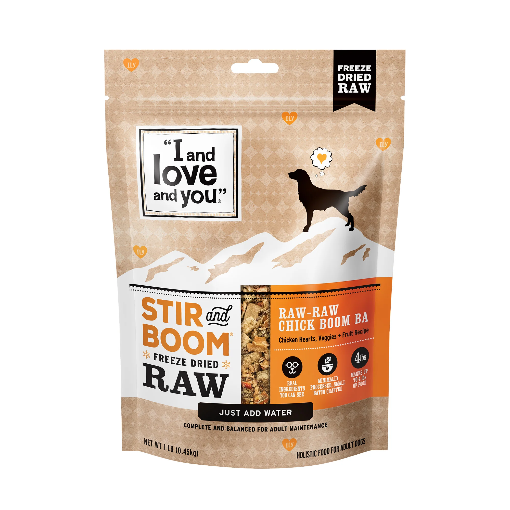 Genuine I and Love and You Stir and Boom Raw Raw Chick Boom Ba Dinner Grain- Dehydrated Dog Food World-Class