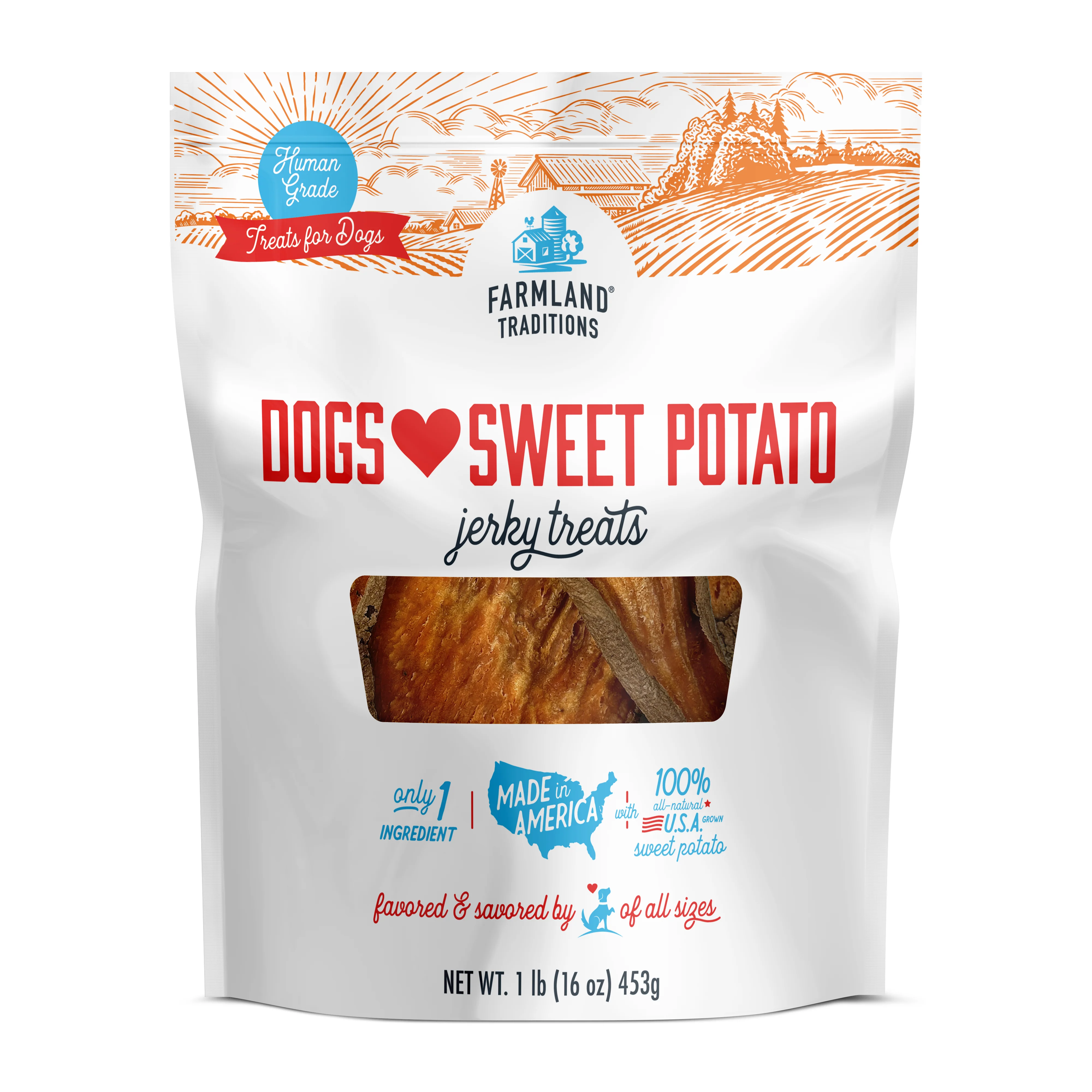 High-End Farmland Traditions Dogs Love - Sliced Sweet Potato Human Grade Treats Relaxed