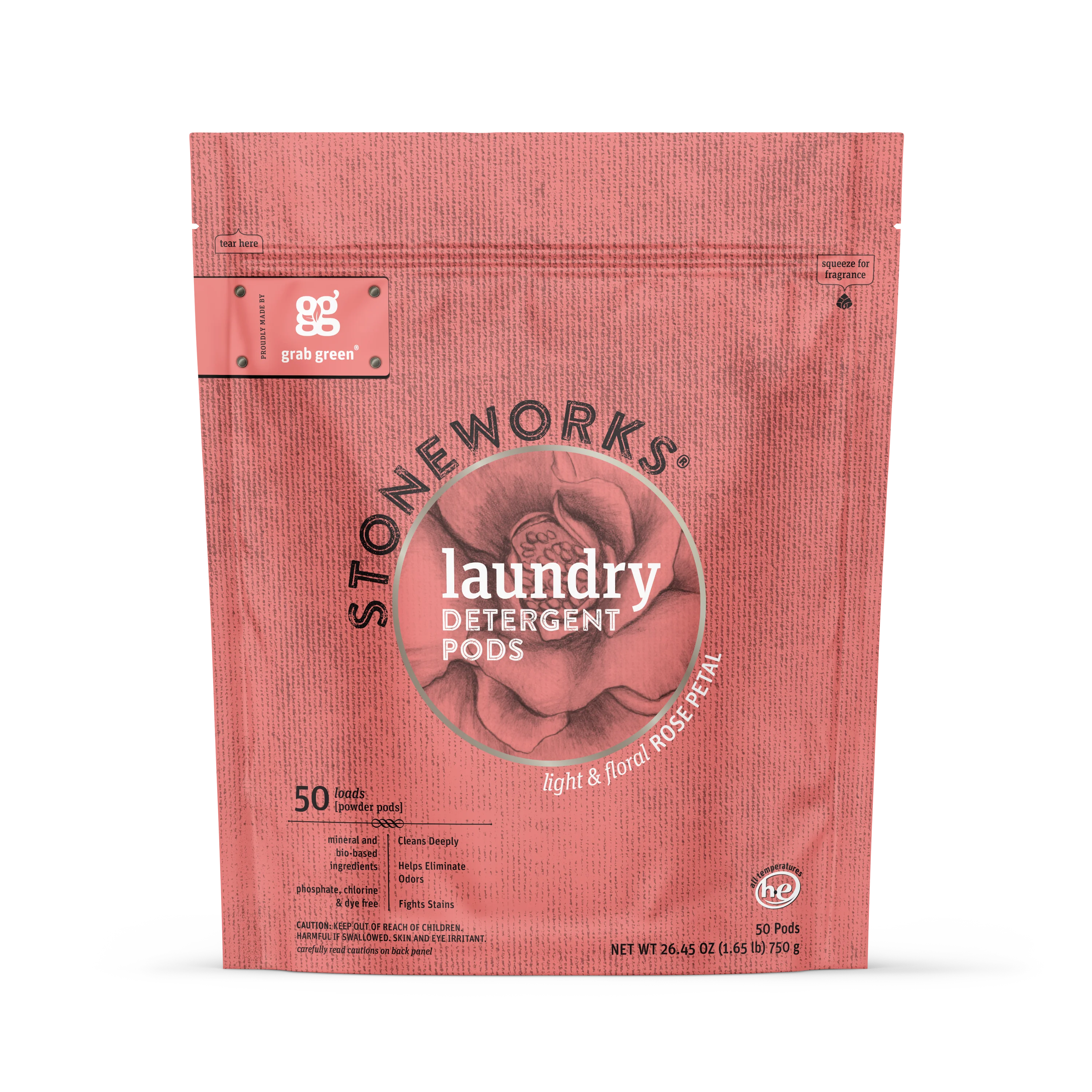 Proven grab green Stoneworks Laundry Detergent Pods - Rose Petal Traditional