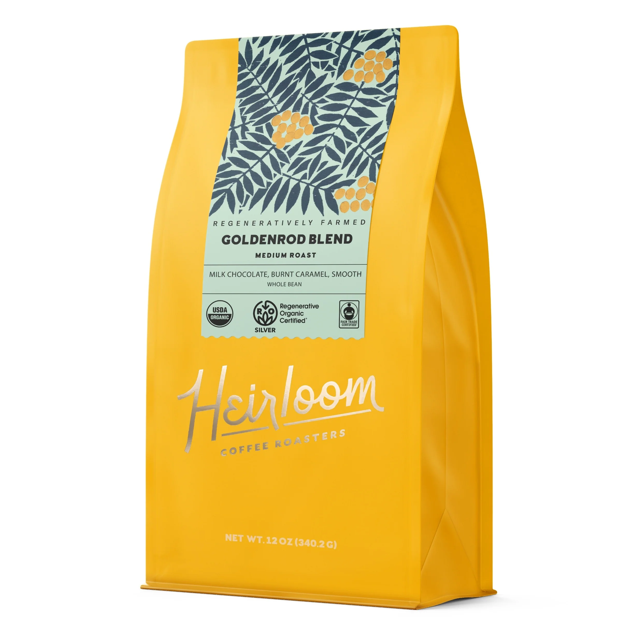 Smooth Heirloom Coffee Roasters Goldenrod Blend ROC Whole Bean Coffee Exclusive