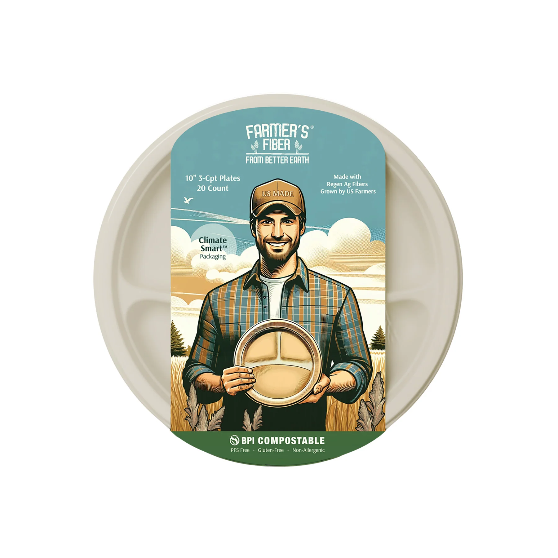 Innovative Better Earth 10 3 Comp Farmer's Fiber Collection Round Plate Effective