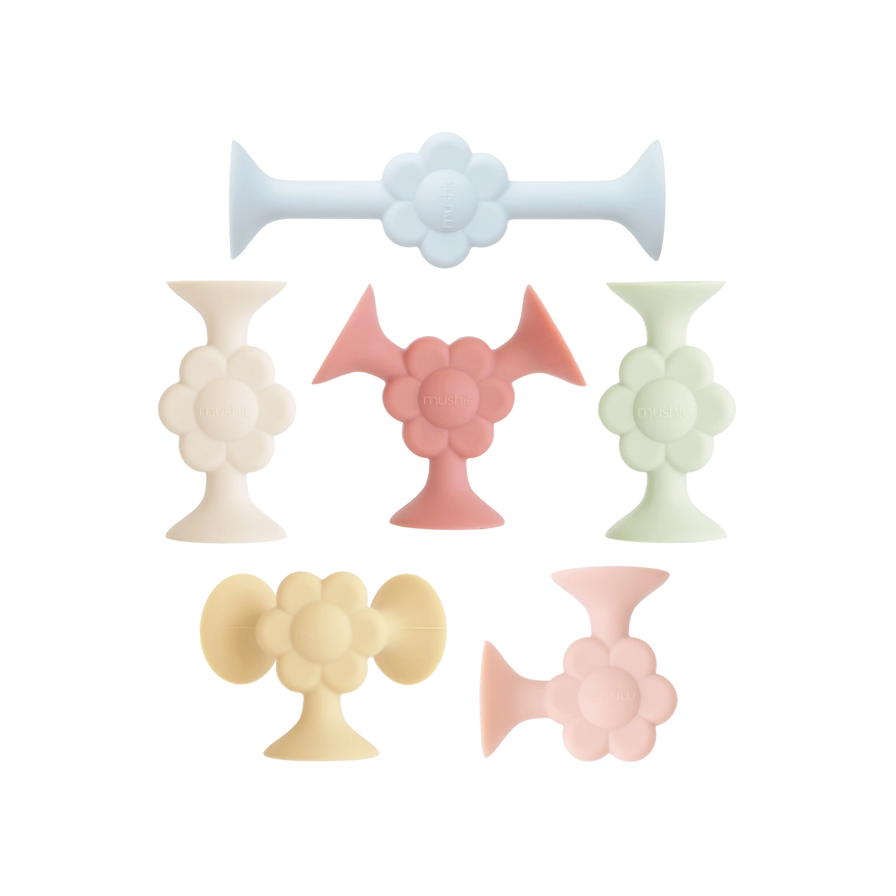 Trendy mushie Silicone Suction Builders – Stackable Sesnsory Play BPA- Modern