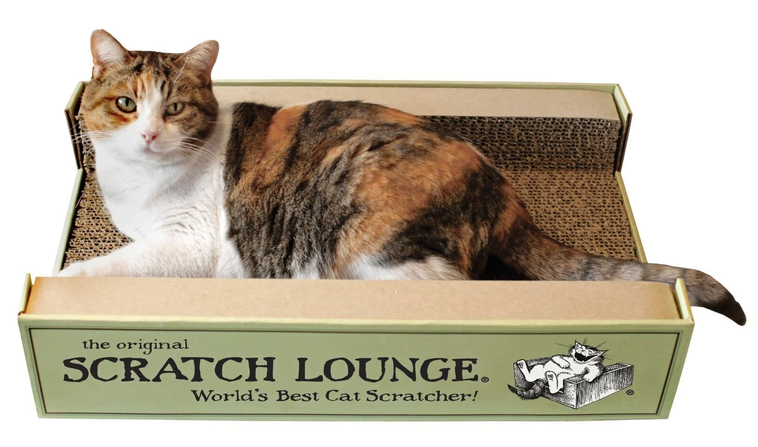 Luxury Scratch Lounge XL Cardboard Cat Scratcher Lounger – Heavy-Duty 13x22 Reversible Floor Flexible