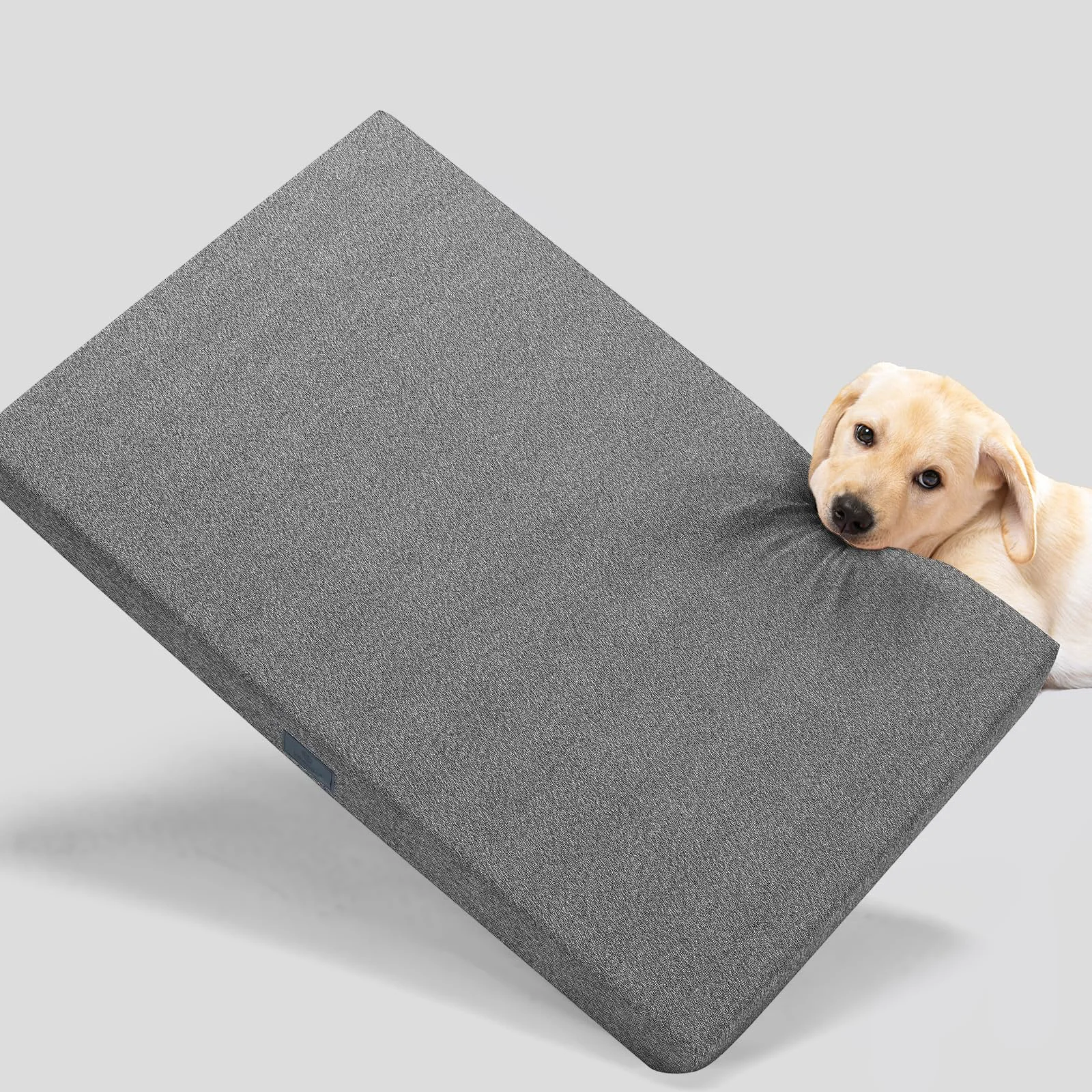 Official Veehoo Chew Proof Dog Bed for Crate – Indestructible Chew-Resistant Pad with Hidden Zipper Organic