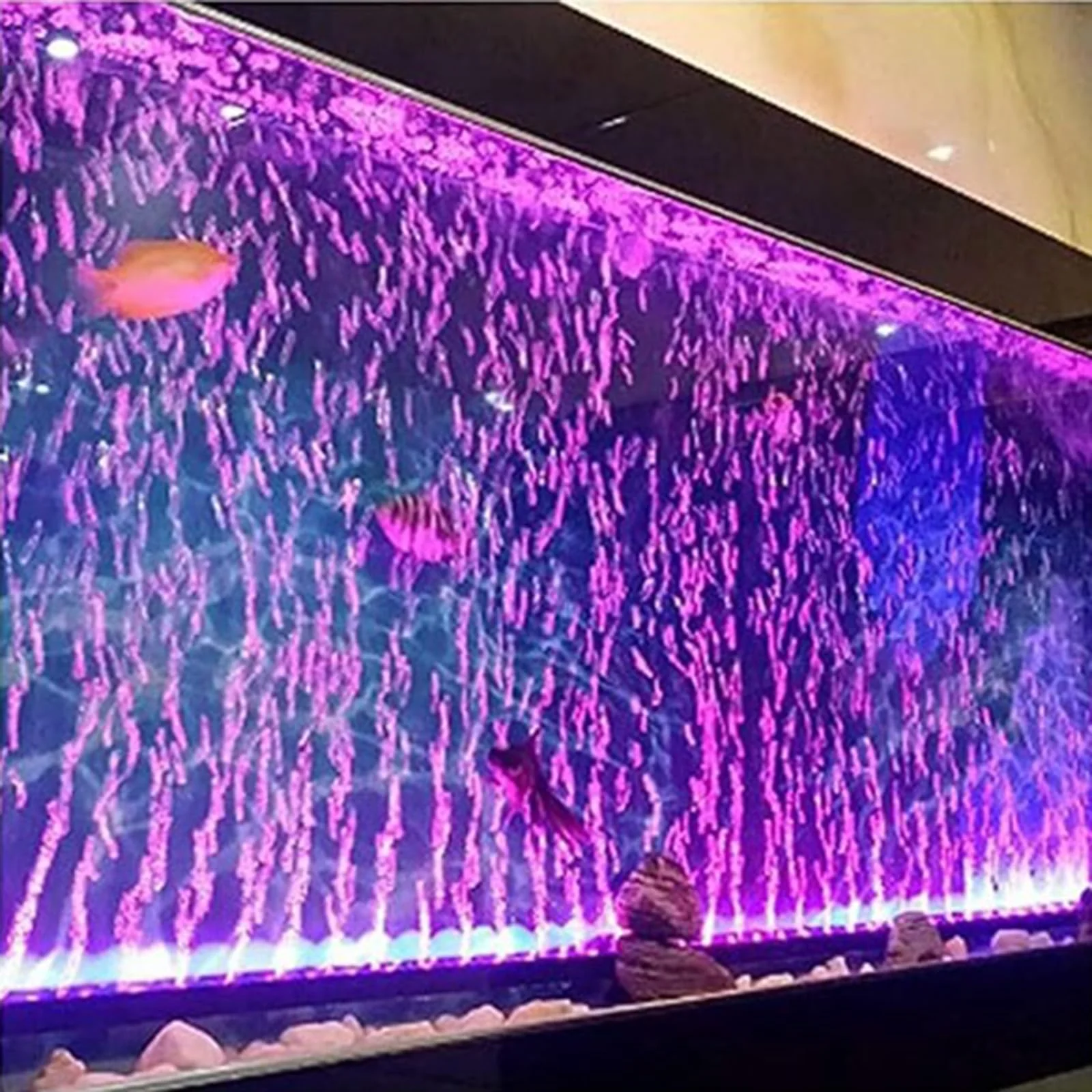 Natural REIRQIE LED Aquarium Lights for Fish Tank – Submersible Bubble Wall RGB 8W 35in Modern