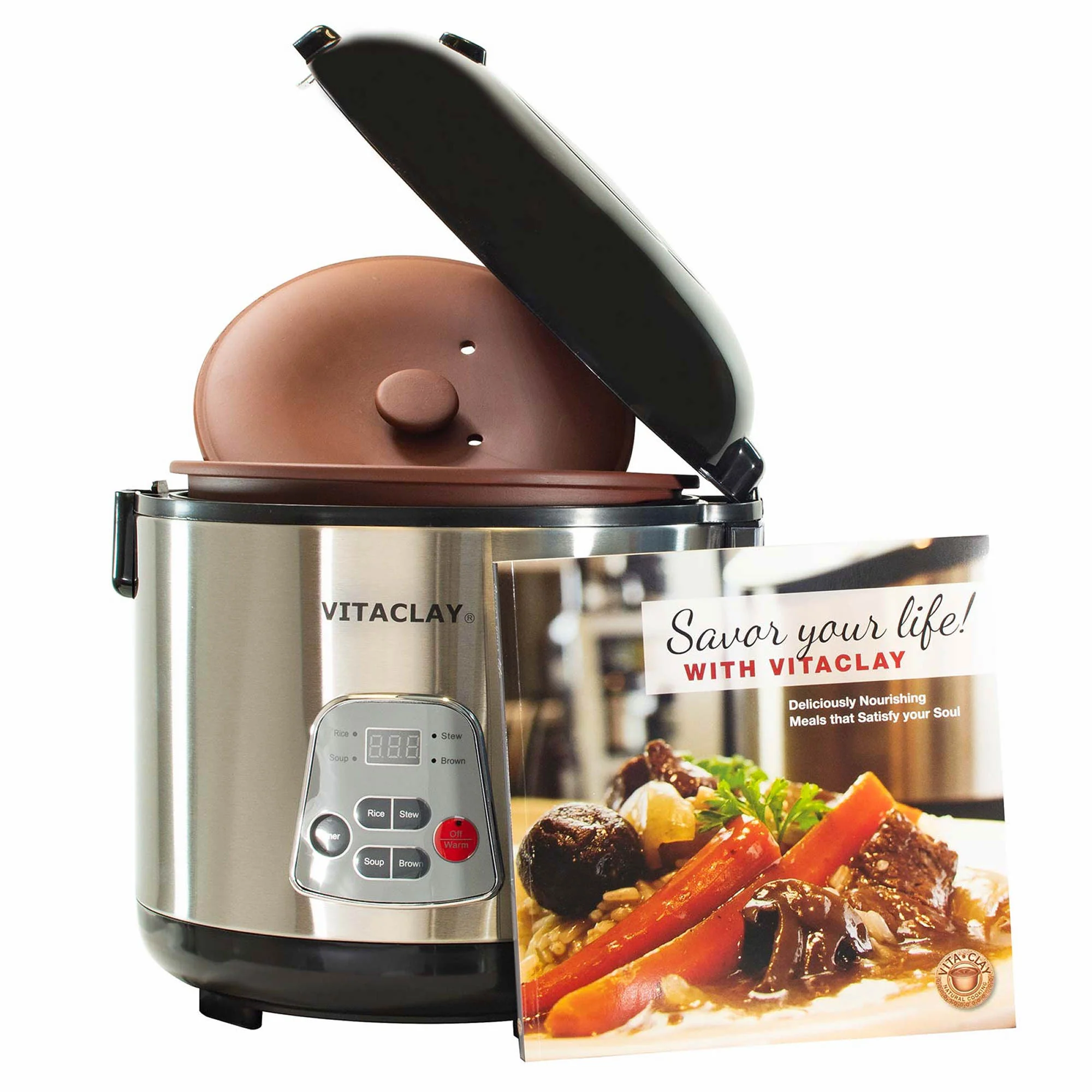 Recyclable VitaClay® Chef 4-in-1 Rice N' Slow Cooker in Clay Pot HOW IS VITACLAY DIFFERENT FROM PRESSURE COOKER AND CONVENTIONAL CROCK POT SLOW COOKER Environmentally Friendly