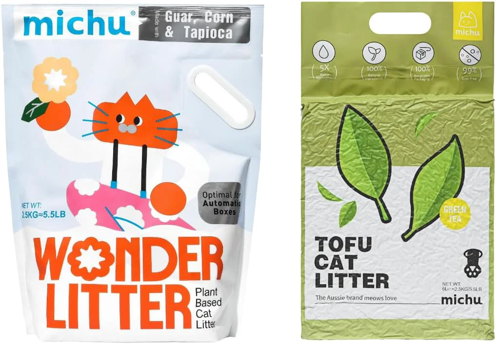 Elite Tofu Cat Litter Natural Clumping Tofu Cat Litter 5.5lb 88oz 5 Scents Greentea Wonder Litter 2 Pack Smooth