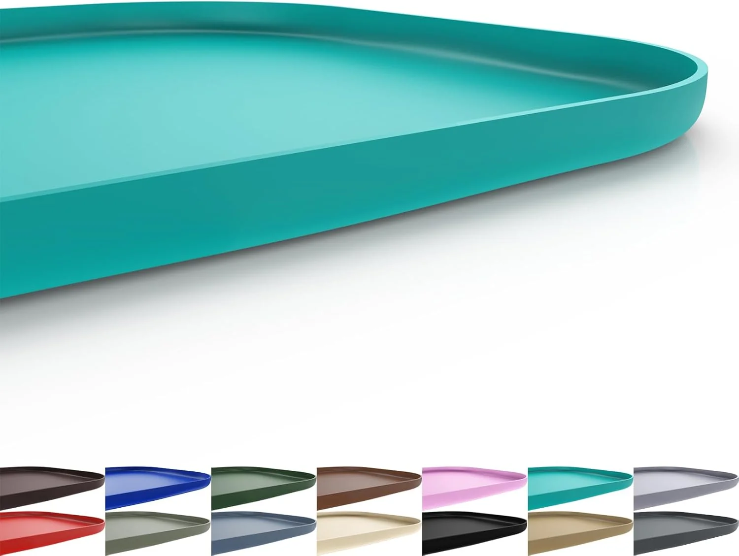 Fast Silicone Pet Feeding Mat with Raised Edge for Food and Water Dog Bowl Mats Cat Bowls Placemat with High Lip for Floor Waterproof Rubber Tray for Cats and Dogs 22 x 14 x0.8 Dark Turquoise Smart