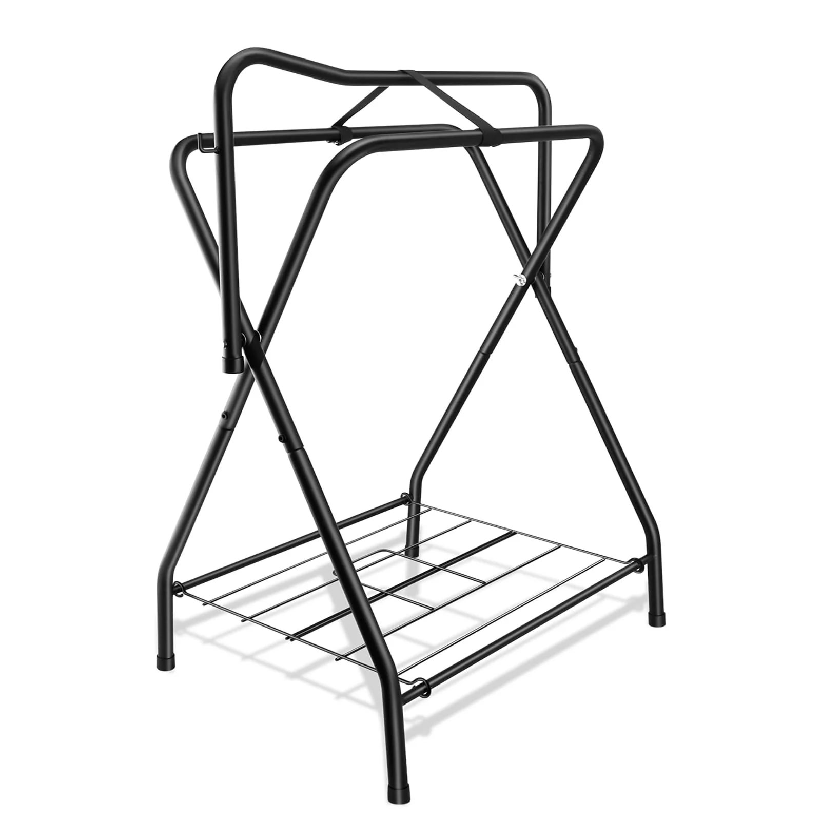 Solid HDYEGY Folding Saddle Rack – Heavy-Duty standing Saddle Stand for English Western Saddles Reusable
