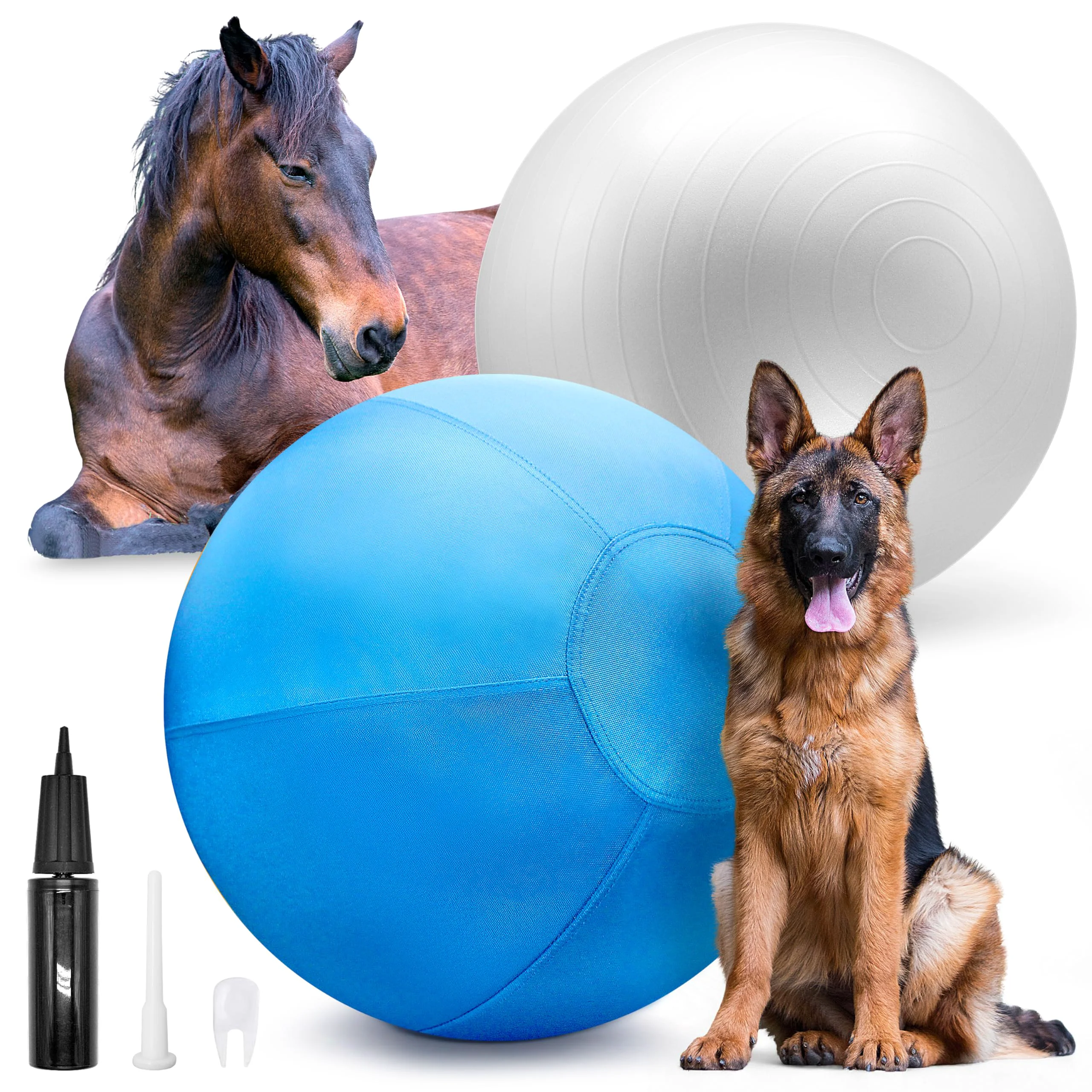 Detailed GILYX Herding Ball 25-inch - Large Dog Toy for Australian Shepherds Collies Blue Quality