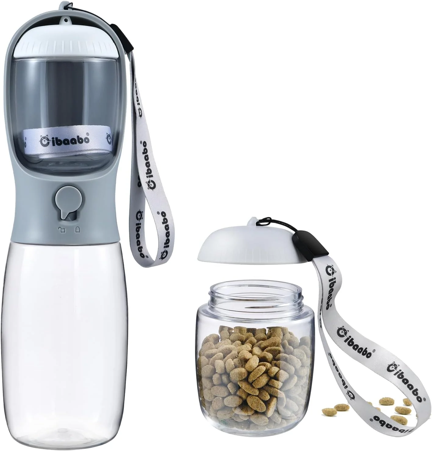 Recyclable Dog Water Bottle with Food Container Travel Puppy Water Bowl Portable Pet Dispenser Dog Stuff Accessories Items Puppy Essentials Necessities for Yorkie Chihuahua Cat Walking and Hiking Superior