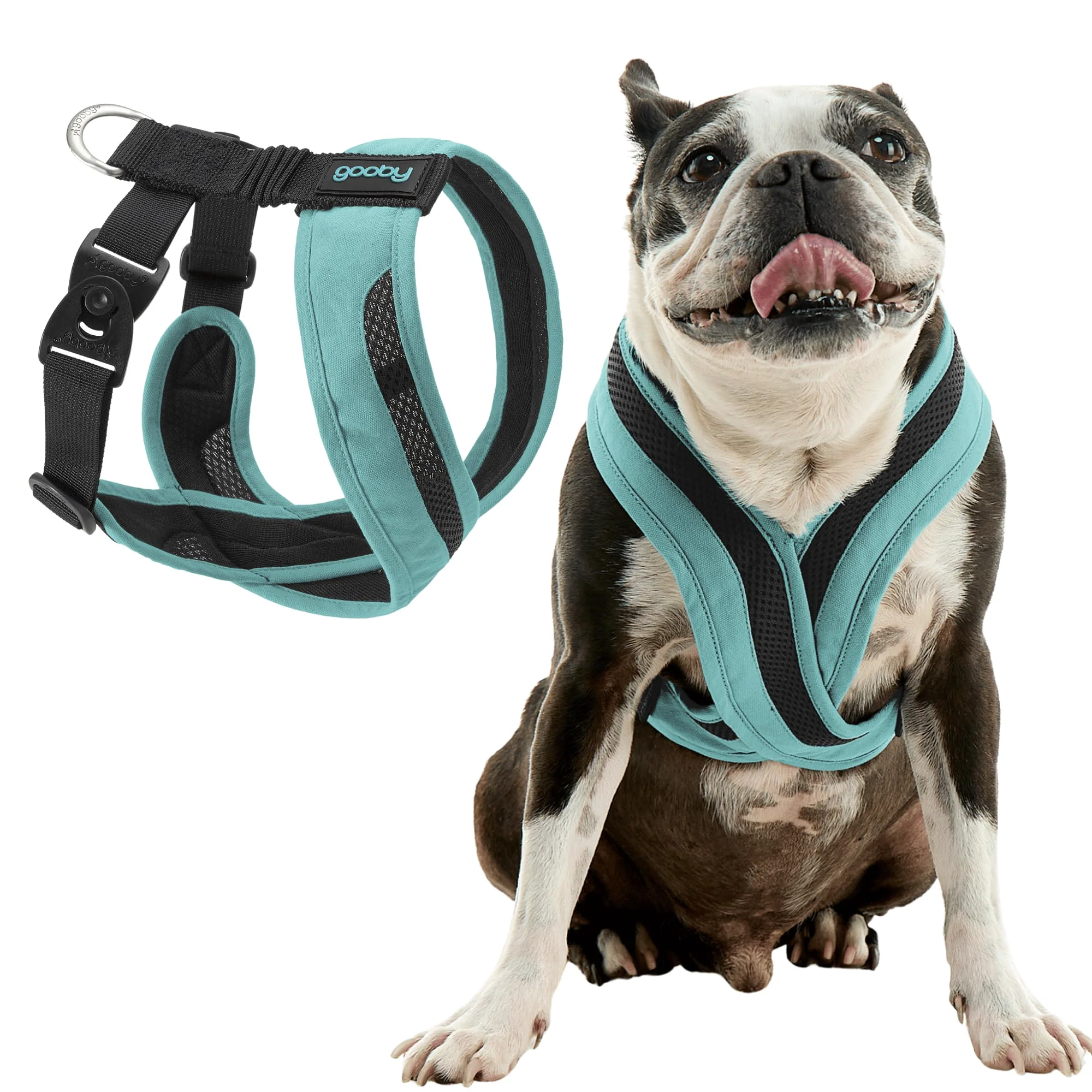 Premium Gooby Comfort X One Dog Harness – Escape- Choke- Breathable Seattle Blue 2X-Large Fine