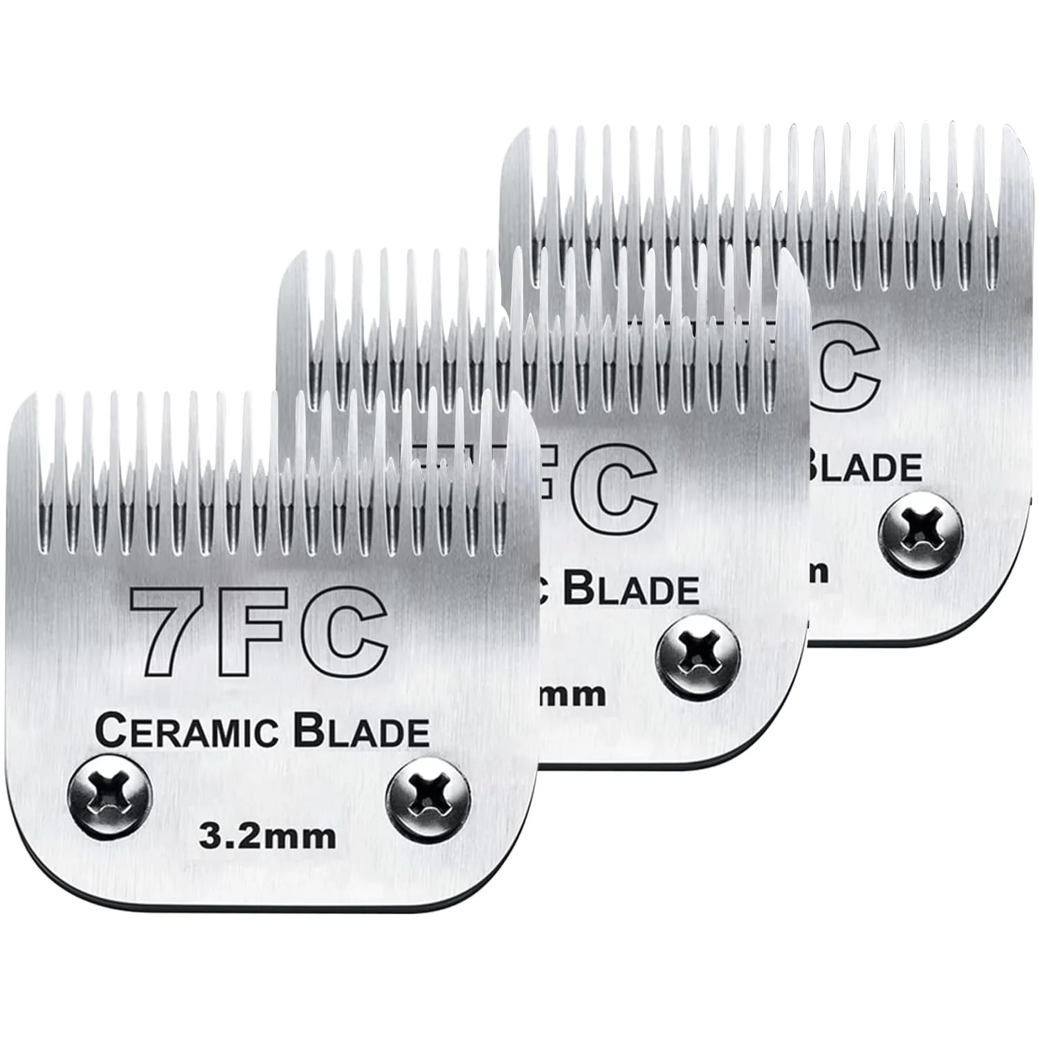 Premium Material Audoc 3PCS 7FC Dog Grooming Blades — 1 8-Inch 3.2mm for Andis Oster A5 Wahl KM10 Relaxed