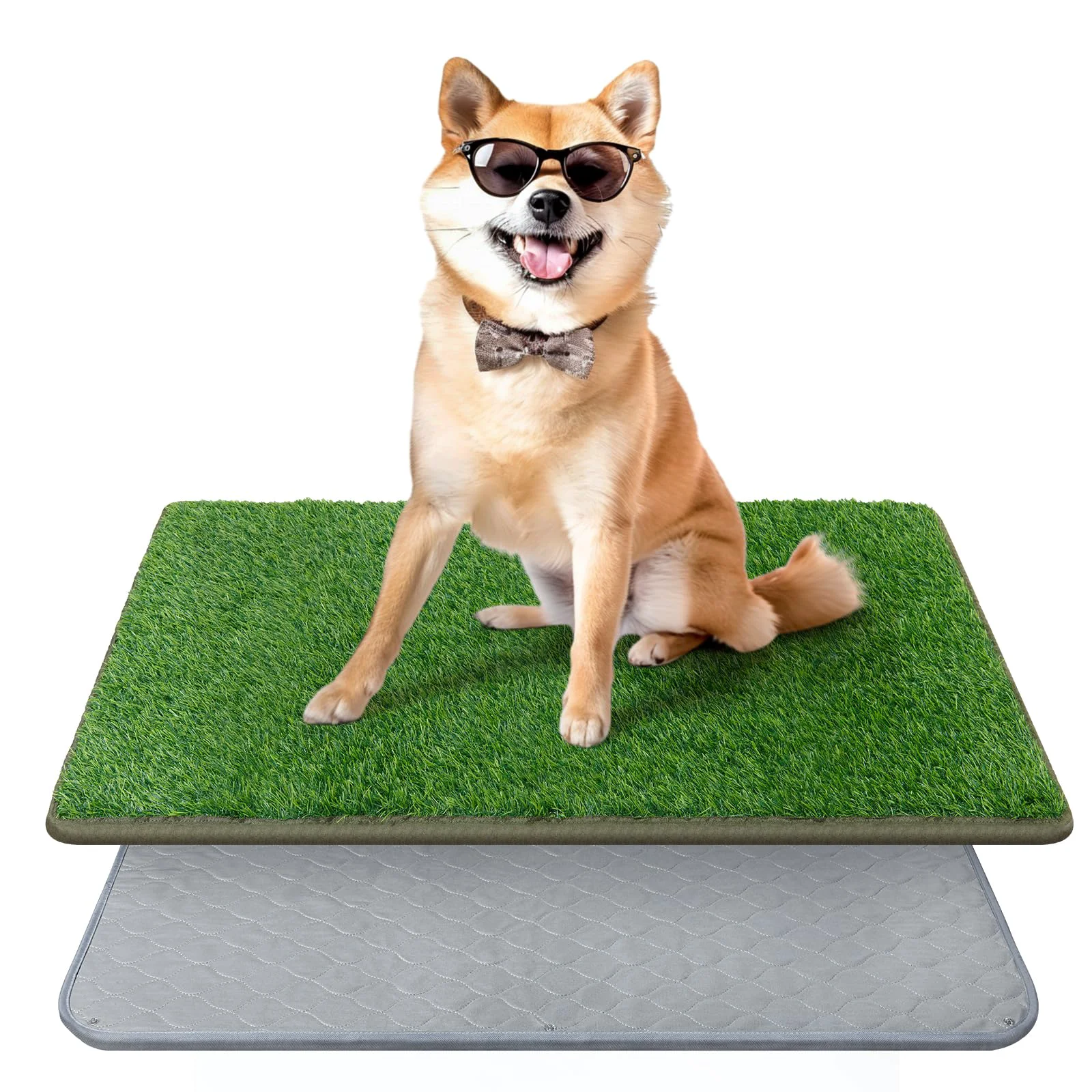 Original Design PICK FOR LIFE Dog Grass Mat with Pee Pad - Reusable Indoor Outdoor Puppy Pads 24.5x39 in Crafted