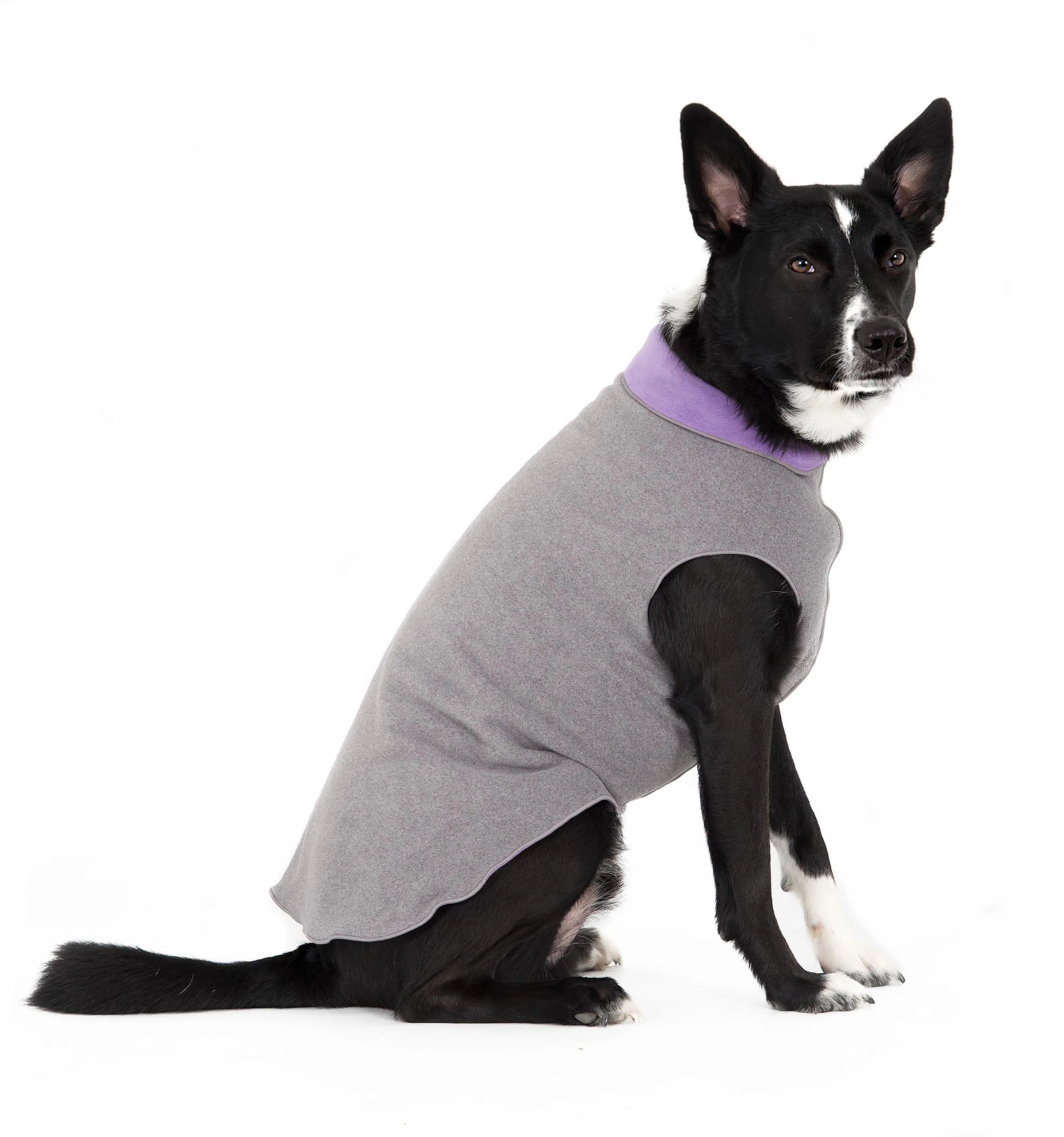 Reliable Gold Paw Duluth Double Fleece Dog Sweater Vest - 4-Way Stretch Charcoal Lavender Size 12 Proven