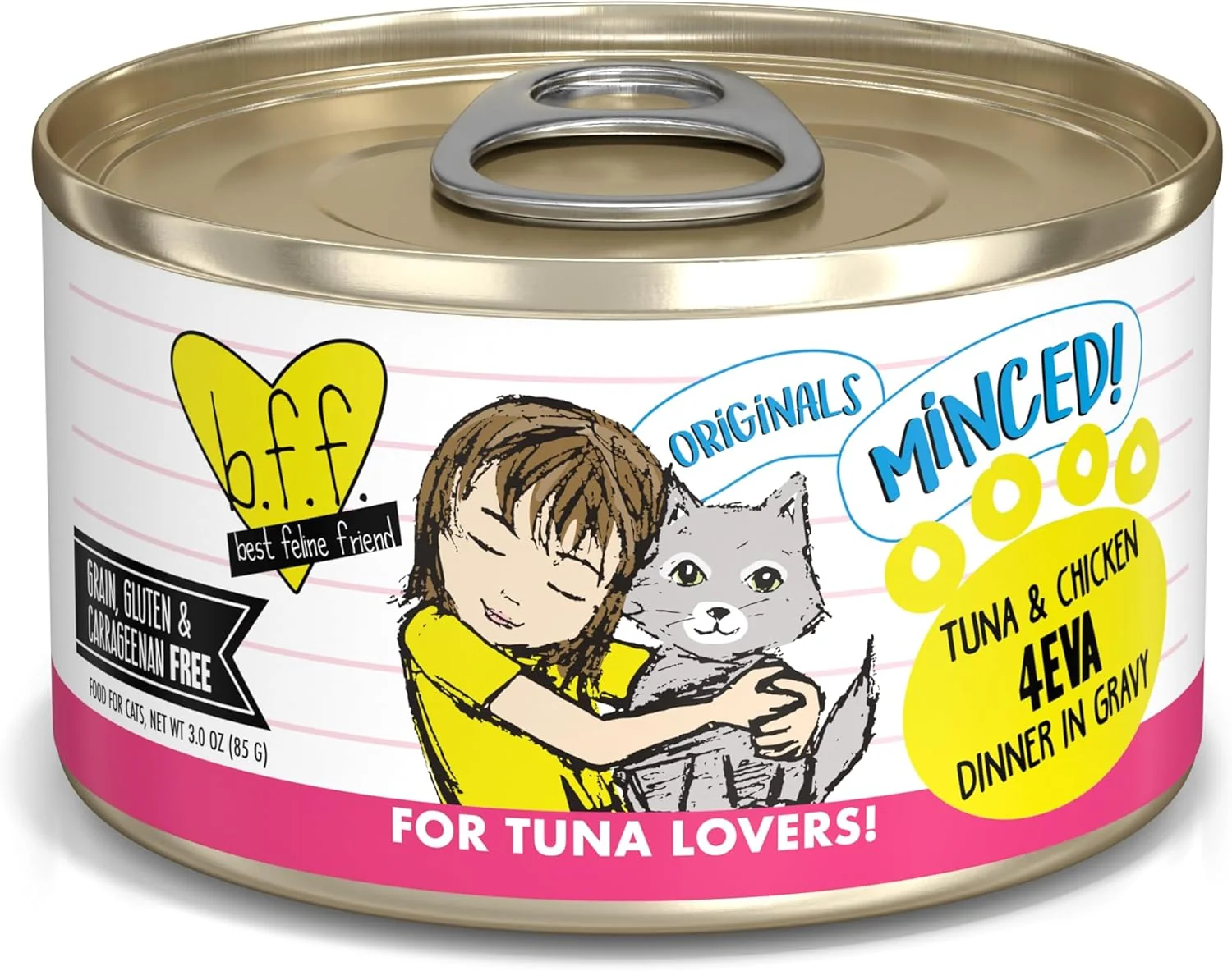 High-Quality Weruva BFF Minced Natural Wet Cat Food Tuna and Chicken 4 Eva in Gravy 3oz Can Pack of 24 Premium