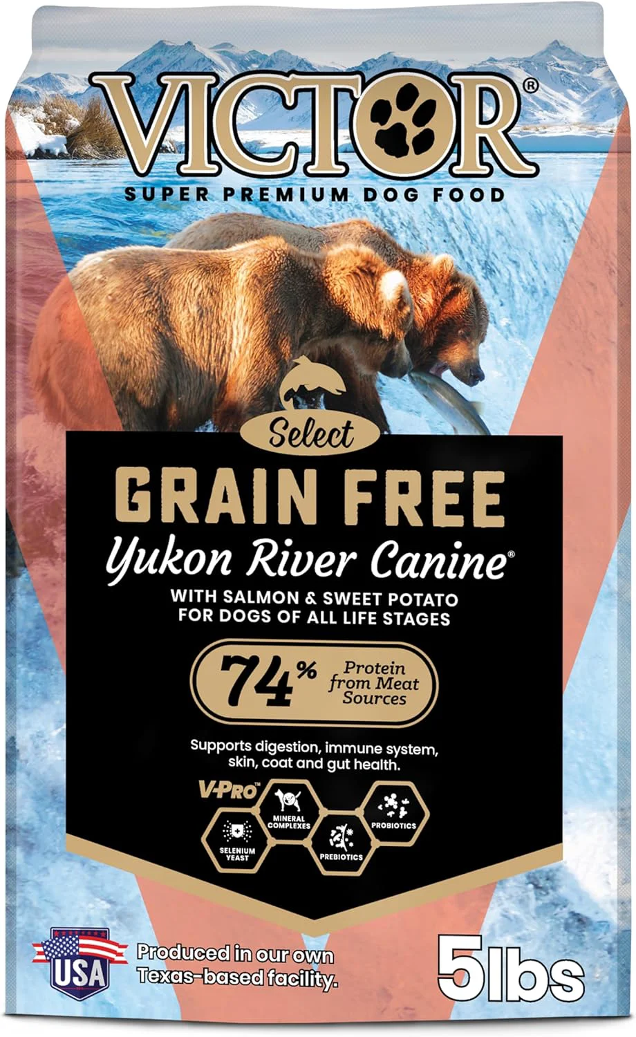 Optimized VICTOR Super Premium Dog Food – Grain Yukon River Canine – Supports Immune Digestive Health for Dogs of All Life Stages – High Protein Dry Dog Food for All Normally Active Dogs 5 lb High-Grade