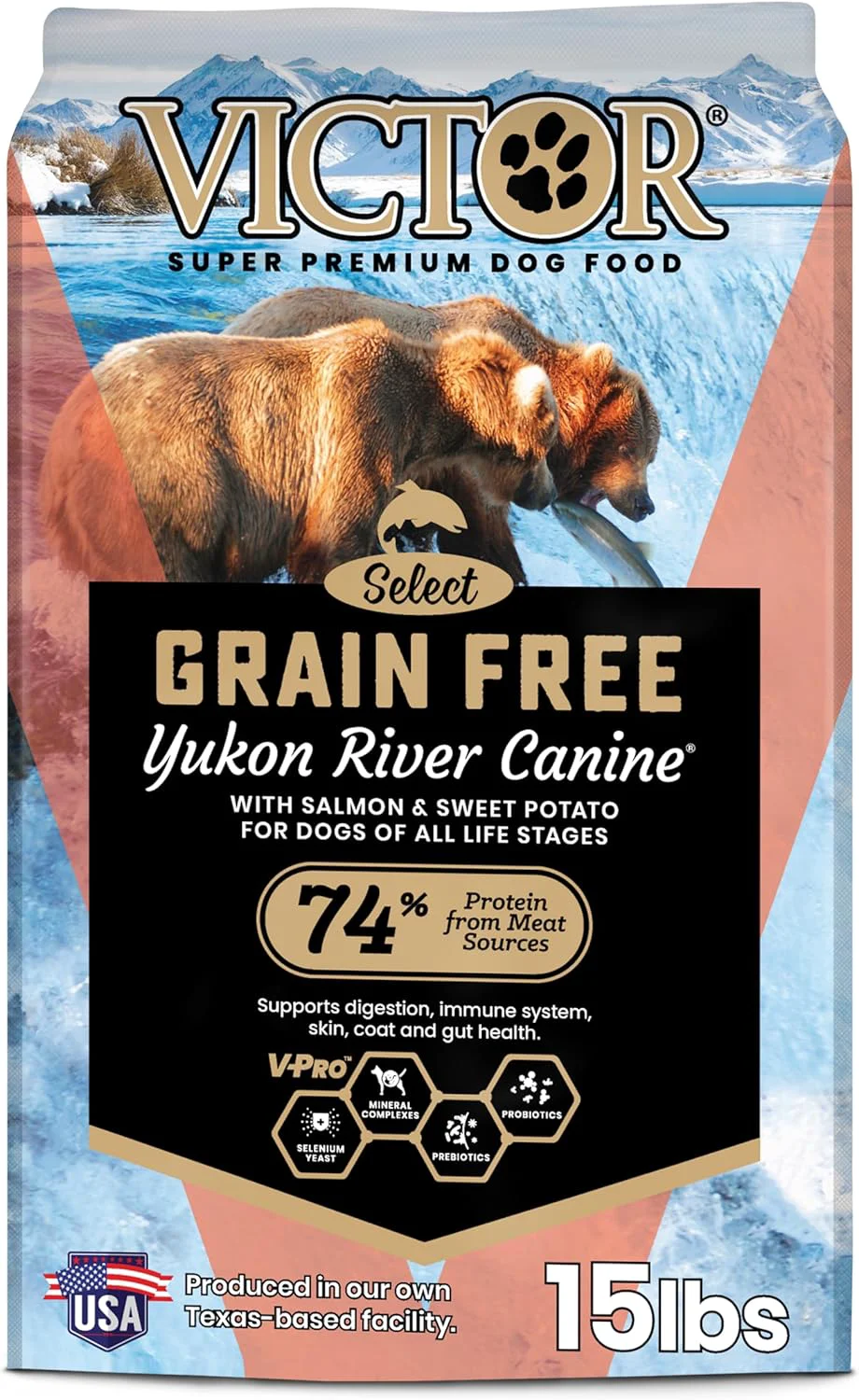 Innovative VICTOR Super Premium Dog Food – Grain Yukon River Canine – Supports Immune Digestive Health for Dogs of All Life Stages – High Protein Dry Dog Food for All Normally Active Dogs 15 lb Reliable