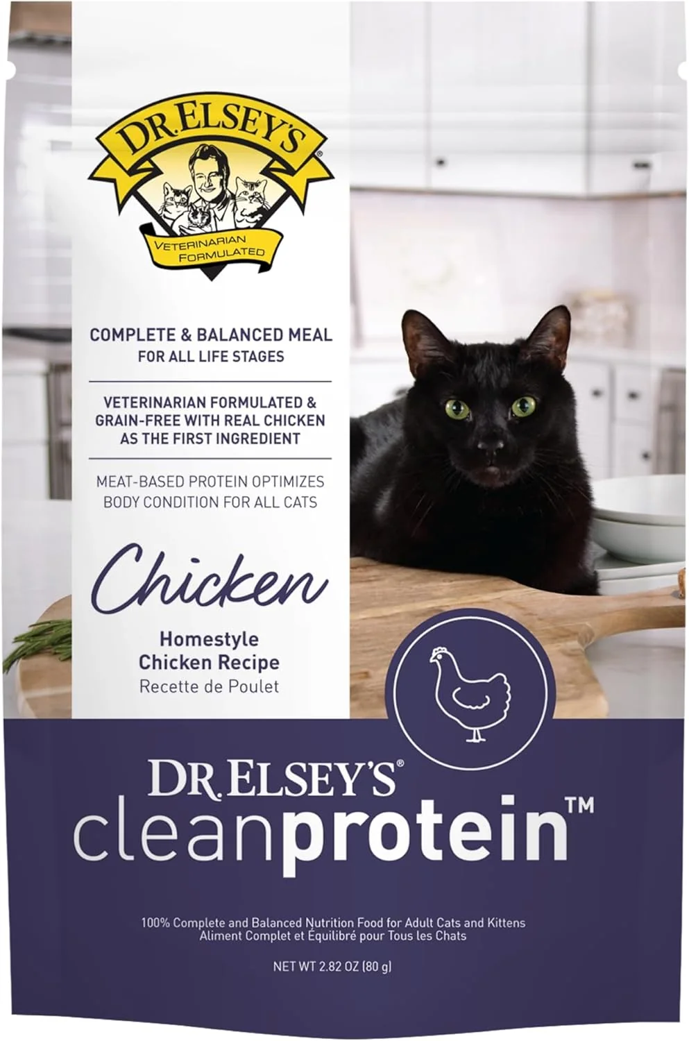 Green Dr. Elsey's Clean Protein Chicken Home Style Recipe All-Meat Pouch Pack of 12 Expertly Made