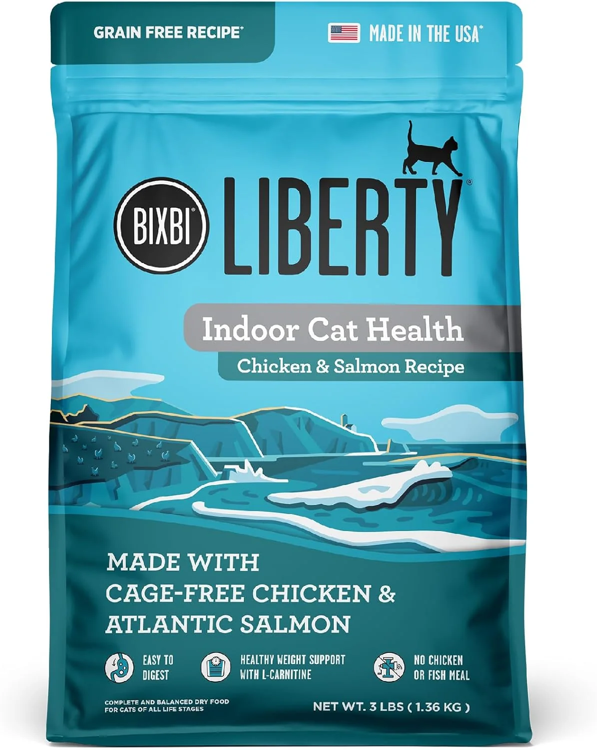 Responsible BIXBI Liberty Dry Food Indoor Cat Health Chicken Salmon Recipe 3lb Smooth