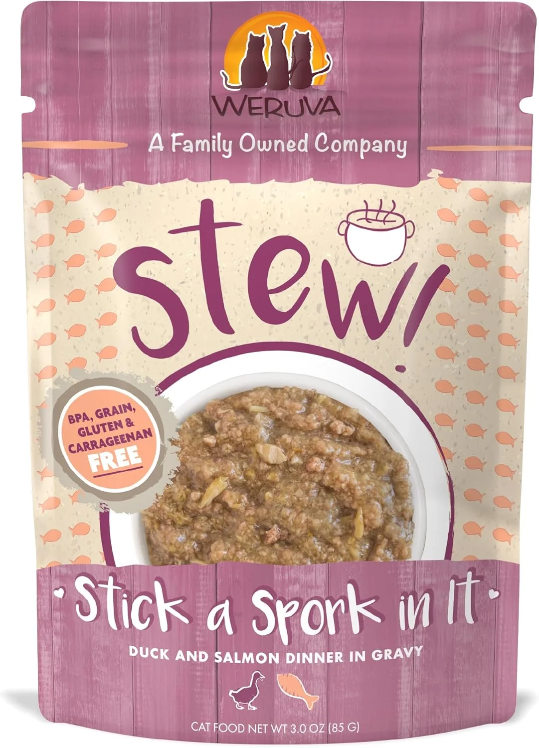 Fine Crafted Weruva Classic Cat Stews Stick A Spork in It with Duck Salmon in Gravy 3oz Pouch Pack of 12 Comfortable