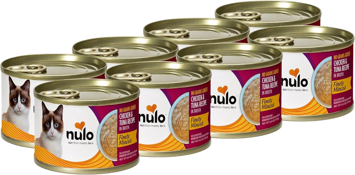 Expertly Made Nulo Finely Minced Chicken Tuna Flavor Wet Canned Cat Food 6.0 Ounce Pack of 8 Solid