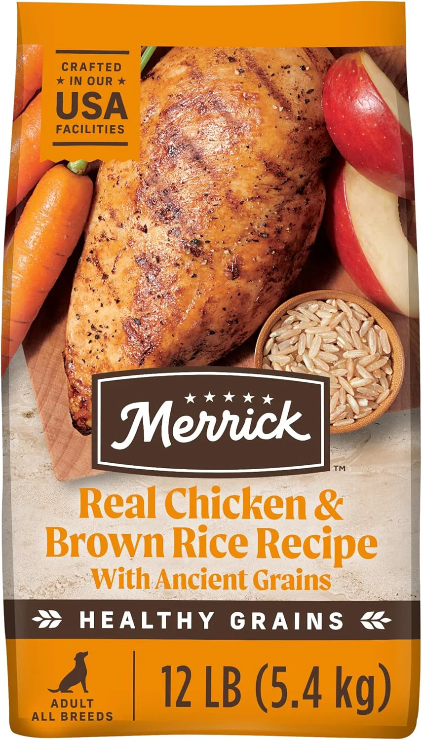 Relaxed Merrick Healthy Grains Premium Adult Dry Dog Food Wholesome And Natural Kibble With Chicken And Brown Rice - 12.0 lb. Bag Quality