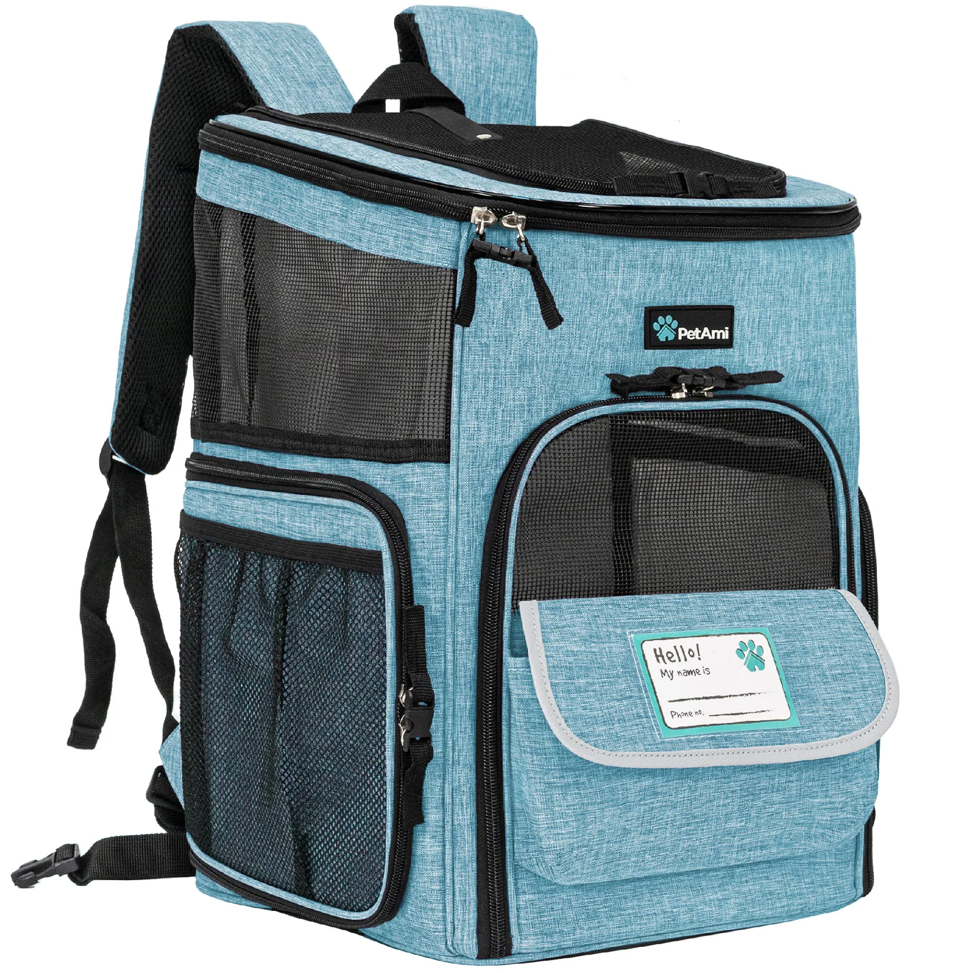 Clean PetAmi Dog Backpack Carrier – Airline- Cat Backpack in Turquoise for Travel Hiking and Outdoor Adventures Genuine