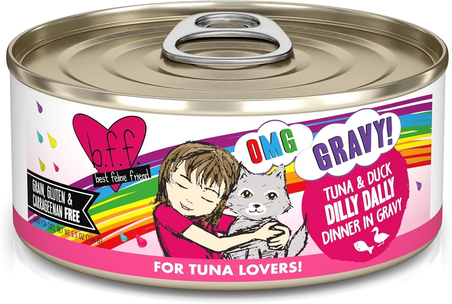 High-Quality Weruva B.F.F. OMG - Feline Friend Oh My Gravy Tuna Duck Dilly Dally with Tuna Duck 5.5oz Can Pack of 8 Effective