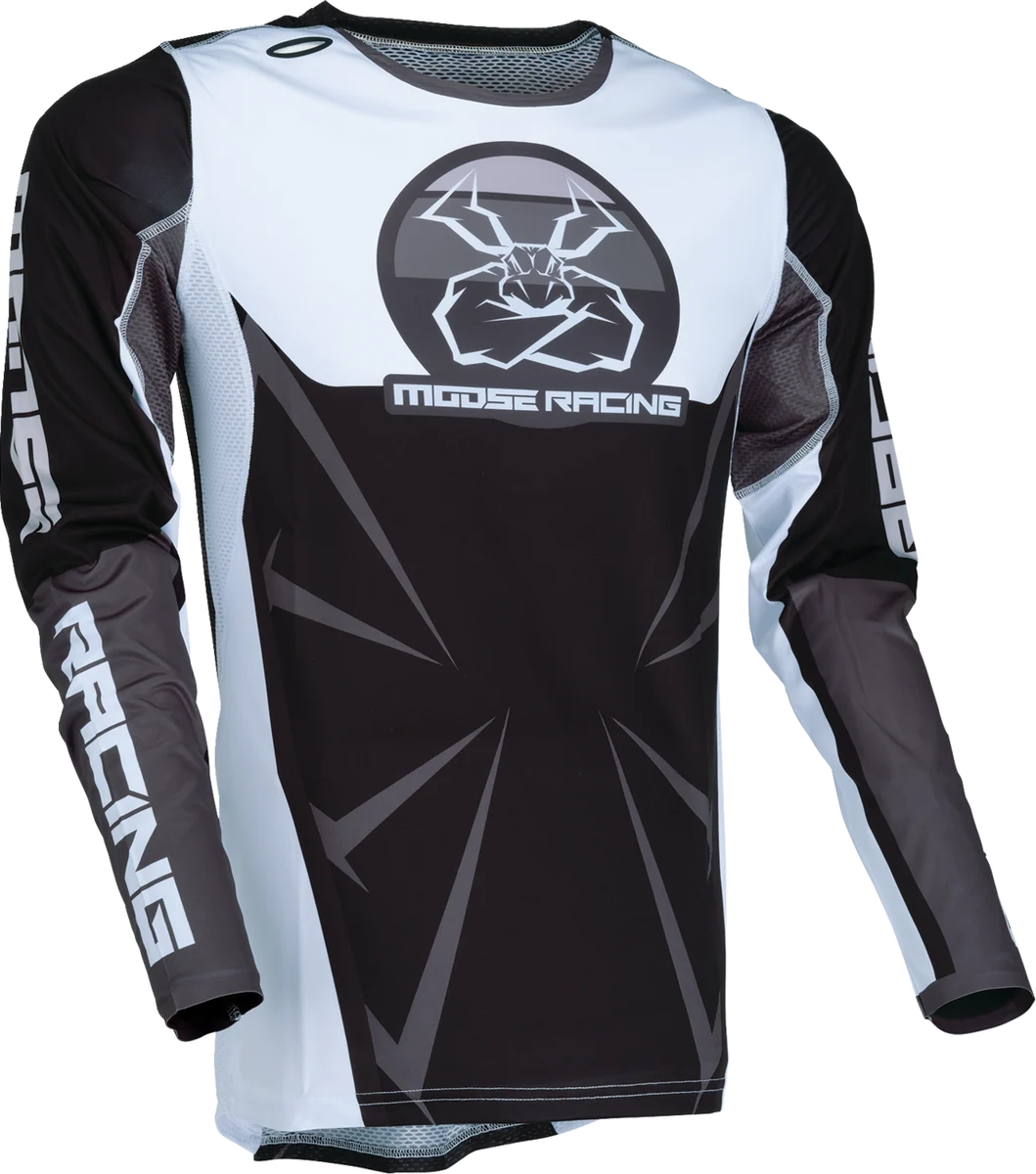 Smooth MOOSE RACING Agroid Jersey - Black White - XL 2910-7908 Enhanced