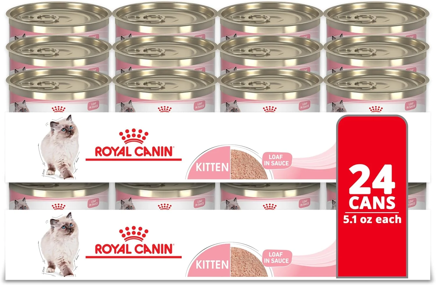 Top-Quality Royal Canin Feline Health Nutrition Kitten Loaf in Sauce Canned Cat Food 5.1 oz can 24-count Environmentally Friendly