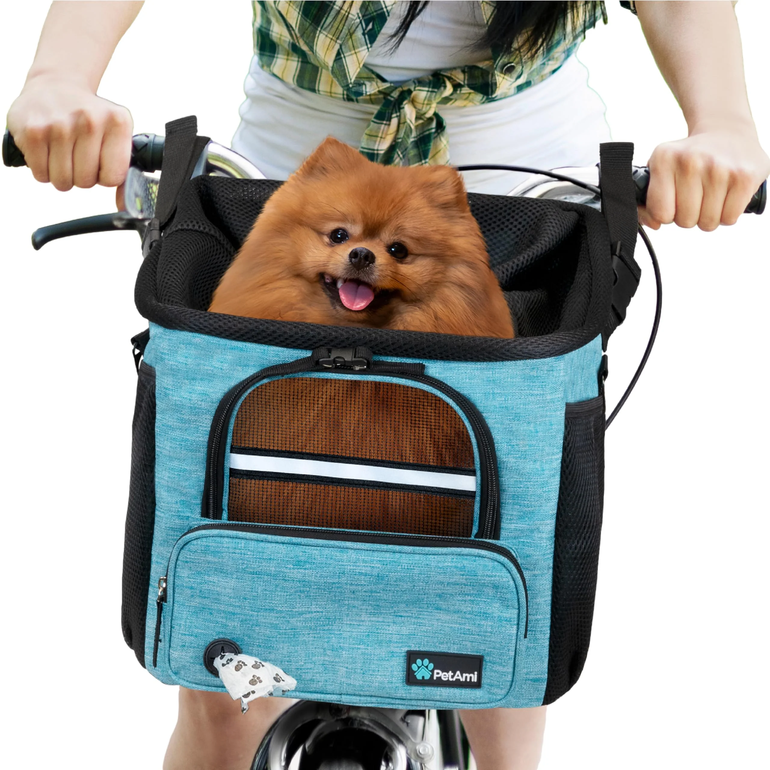Innovative PetAmi Dog Bike Basket Soft-Sided Ventilated Carrier for Pets Up to 18 lbs Modern