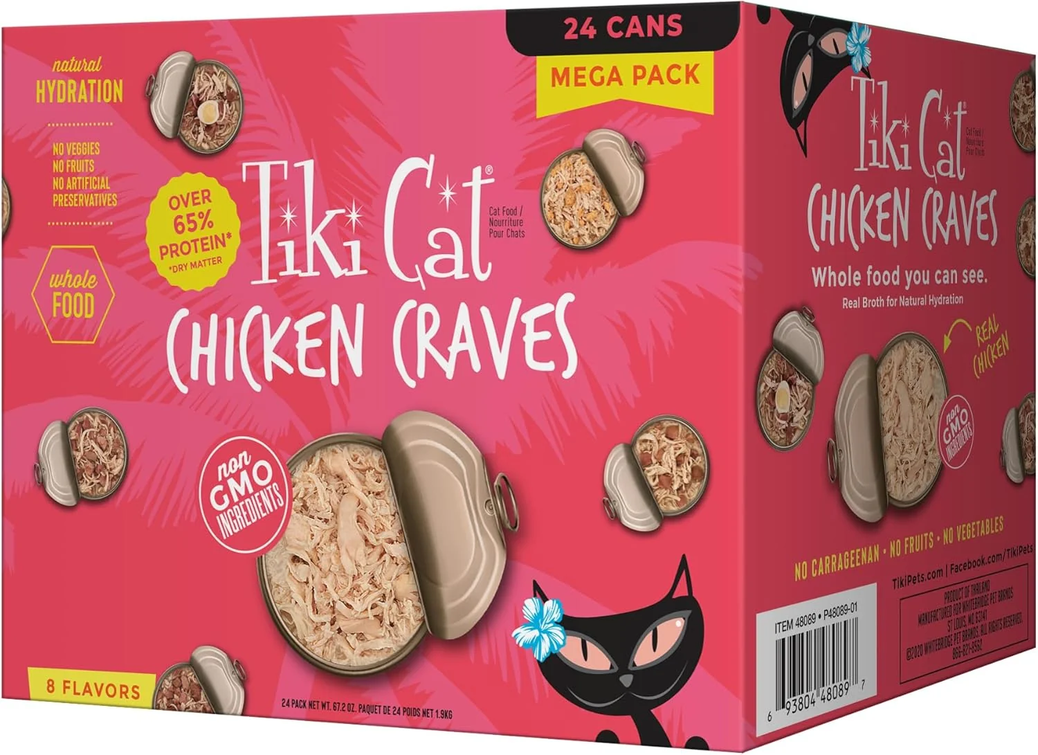 Safe Tiki Cat® Wet Cat Food Mega Pack Chicken Craves Variety Pack 2.8 oz. Can 24 Count Healthy
