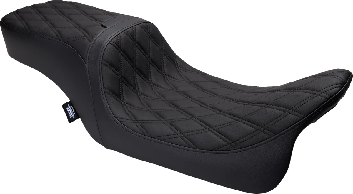 Solid DRAG SPECIALTIES Predator 2-Up Seat - Vinyl - Double Diamond - w o Backrest - FLH FLTR '08-'23 0801-1500 Practical