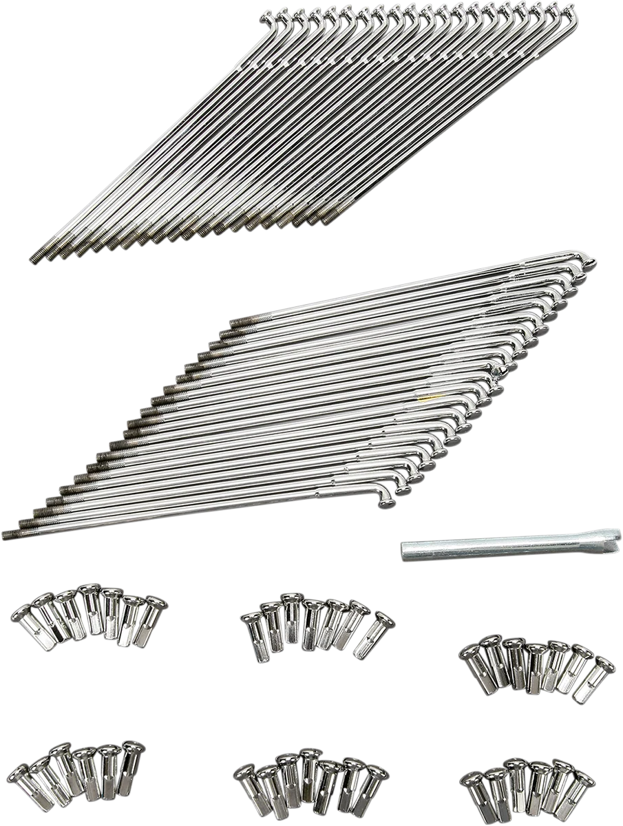 Solid DRAG SPECIALTIES Spoke Set - Front - Chrome - 8-1 4 16-0515-BC629 Excellent