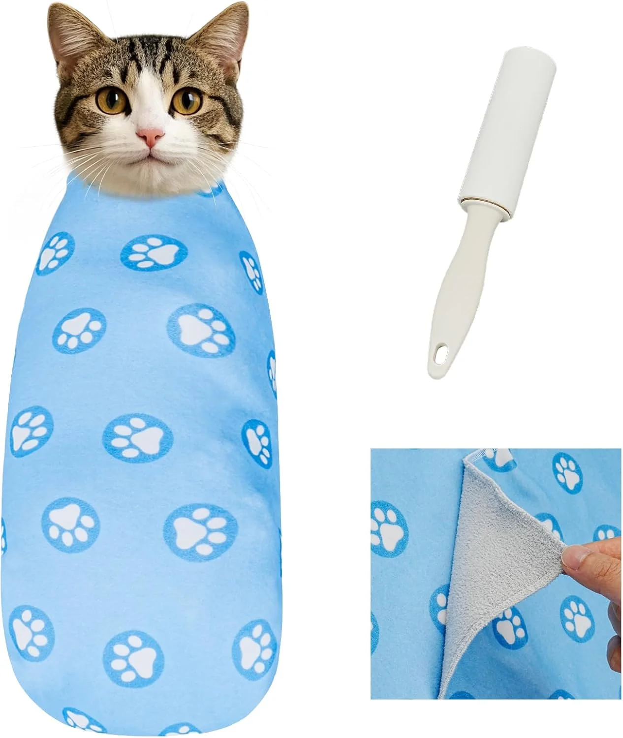Specialty Supet Cat Wrap for Cutting Nails Self-Adhesive Cat Grooming Wrap Anti-Scratch Cat Wrap for Grooming I for Medicine Nail Clipping Teeth Brushing Ear Cleaning Proven